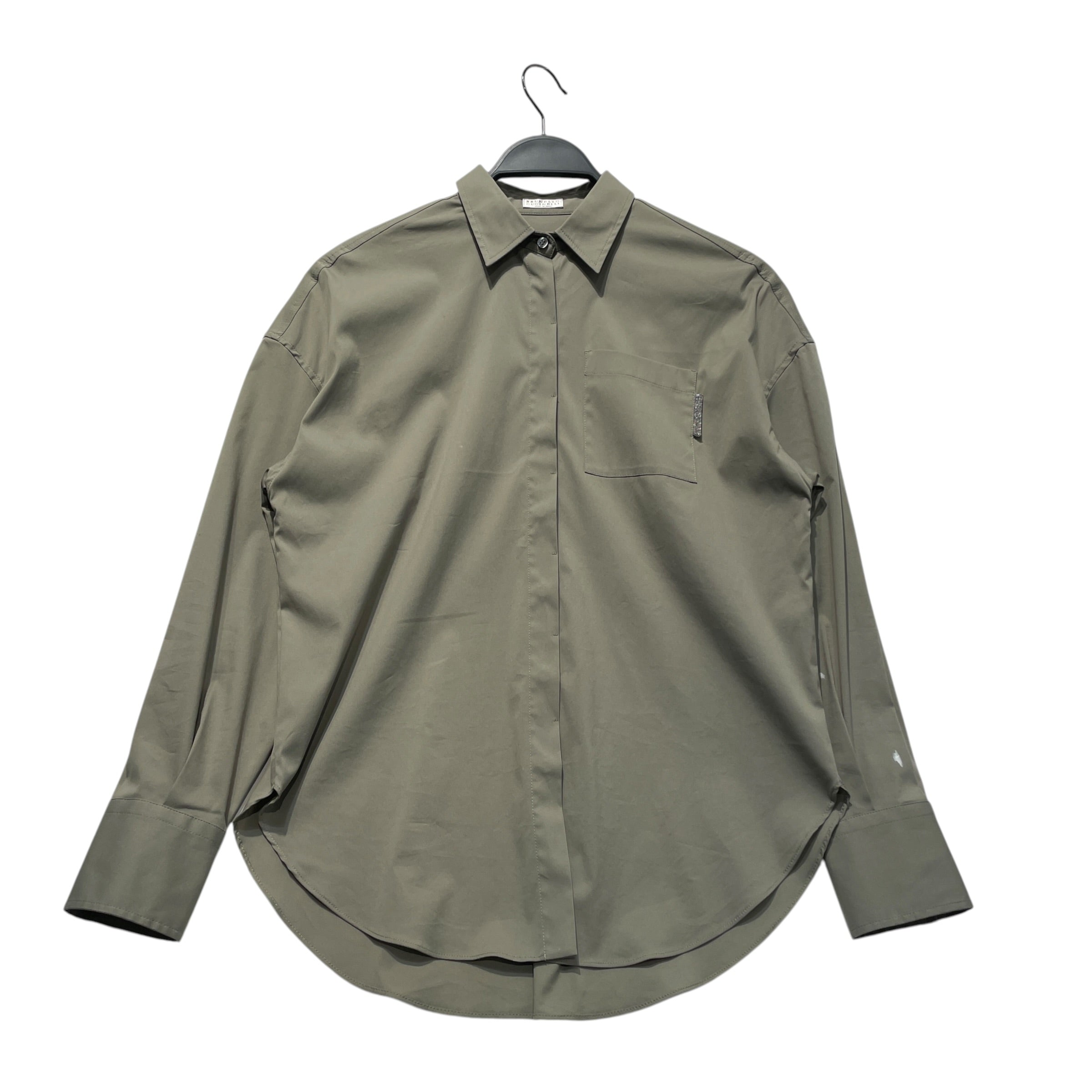 BRUNELLO CUCINELLI/LS Shirt/Cotton/GRN/Green Button UP view 1