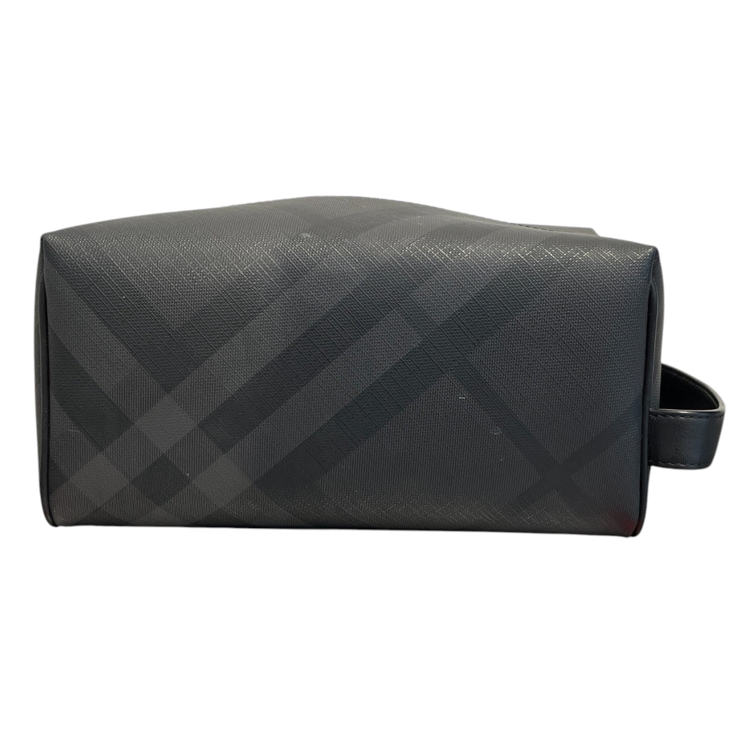 BURBERRY/Pouch/Plaid/Leather/BLK/charcoal black toiletry pouch view 1