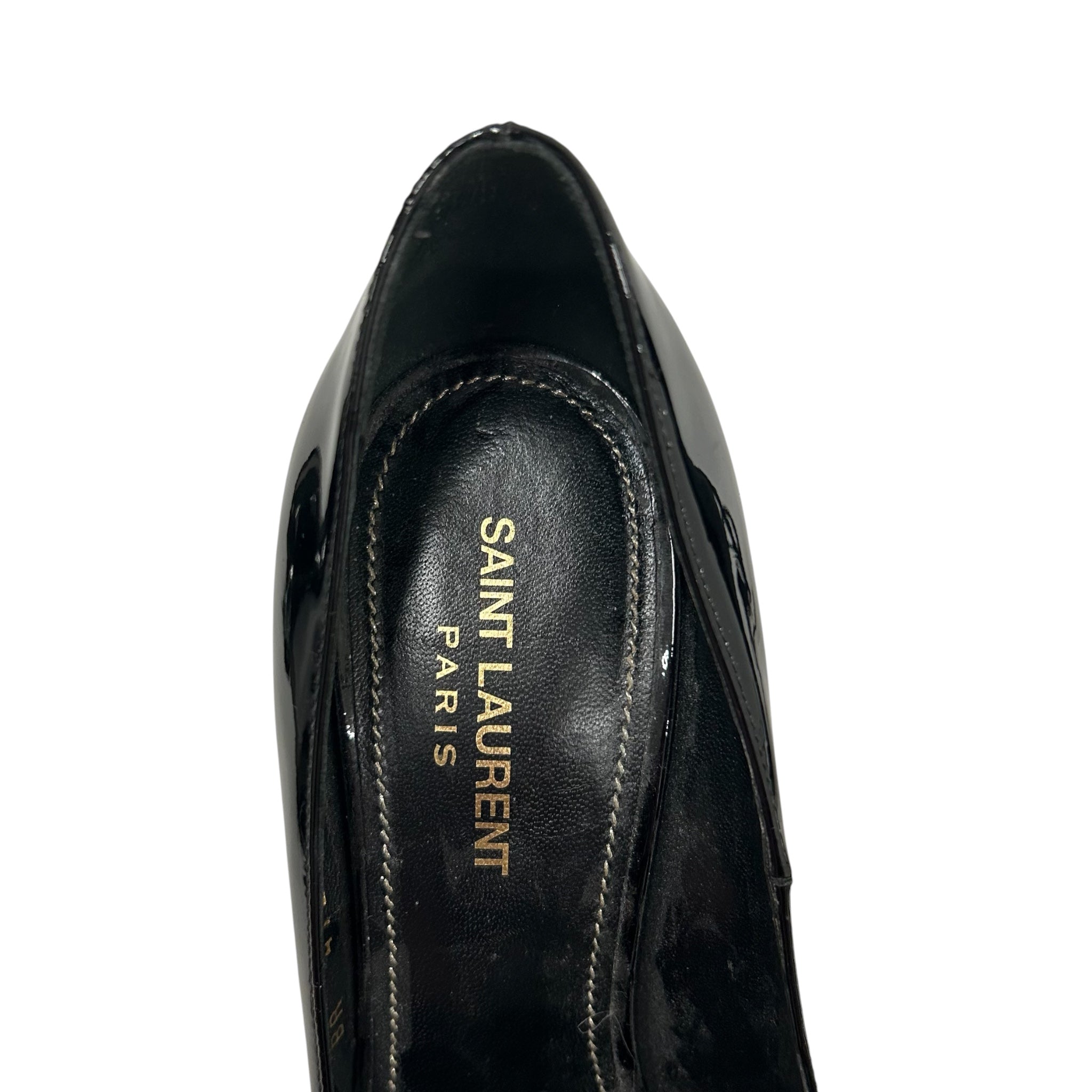 SAINT LAURENT/Heels/US 7.5/Leather/BLK/Opyum patent view 5