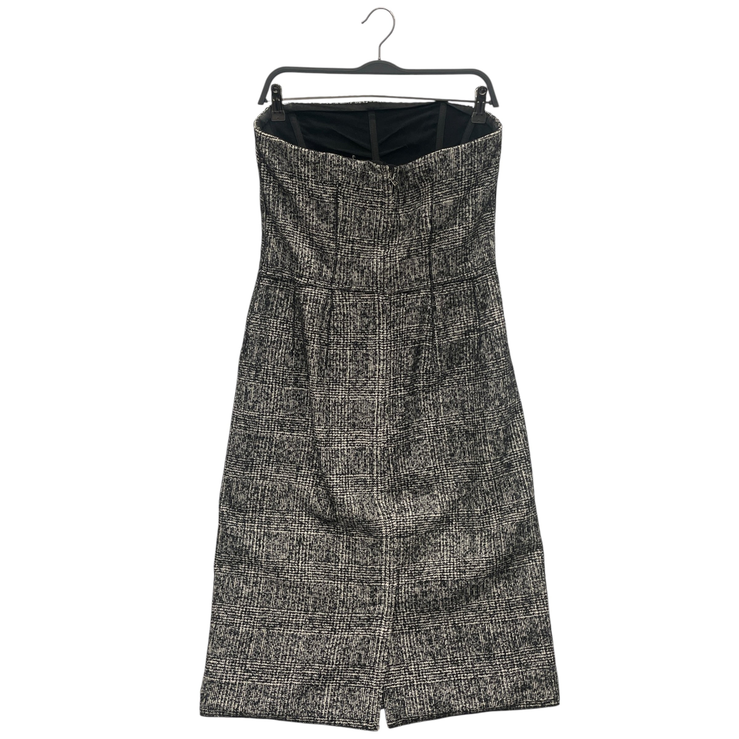 DOLCE&GABBANA/Dress/44/Gingham Check/Wool/BLK/STRAPLESS view 2