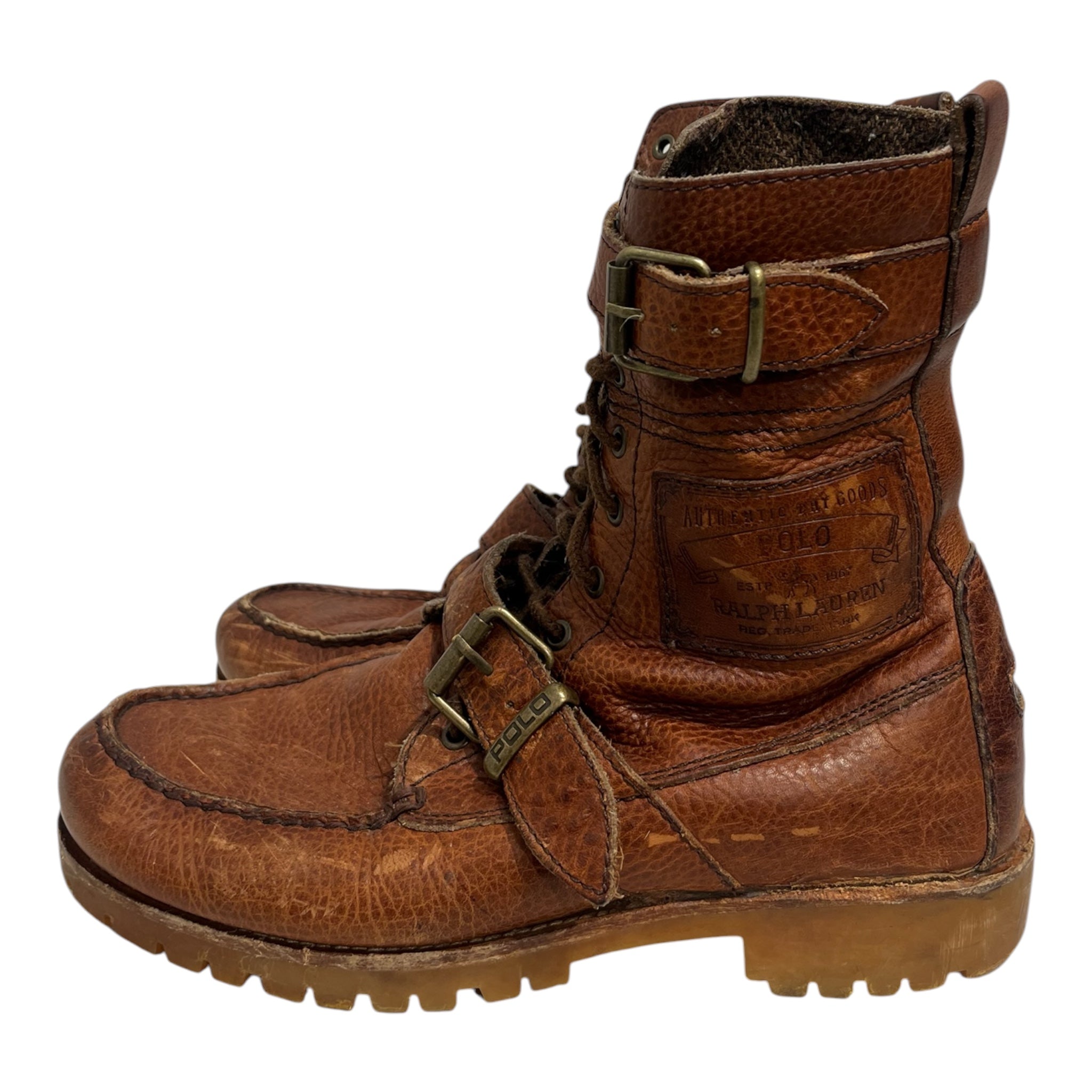 POLO RALPH LAUREN/Lace Up Boots/US 7.5/Leather/BRW/PEBBLE LTHR-2  STRAPS view 3