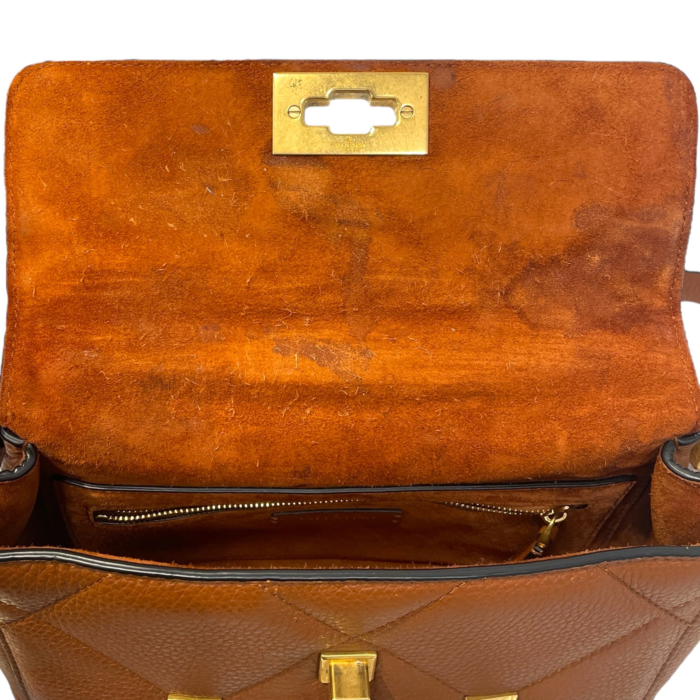 VALENTINO/Cross Body Bag/M/Leather/BRW/Grained CalfSkin view 6