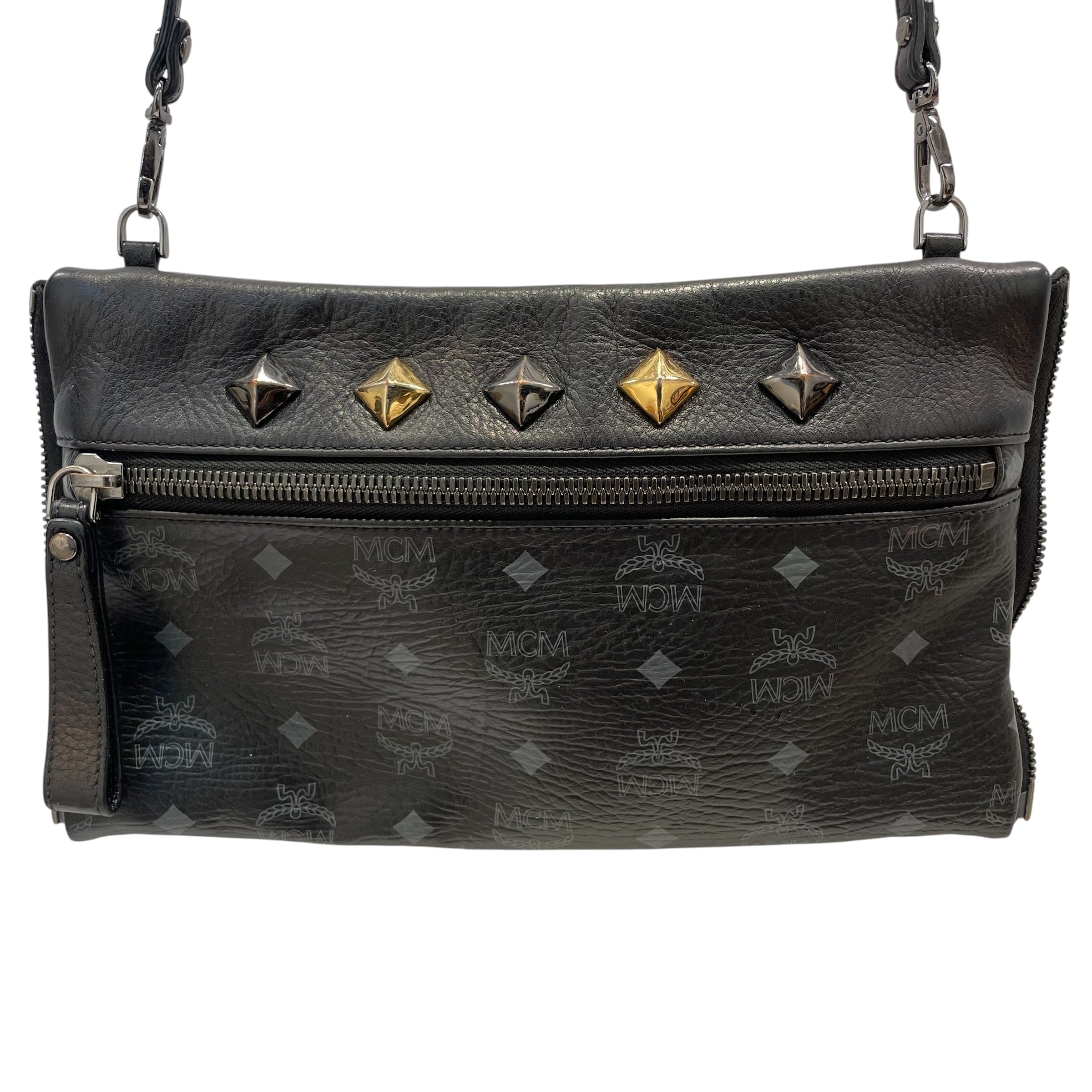 MCM/Bag/Monogram/Leather/BLK/VIESTO/BLK/GLD STUD view 3