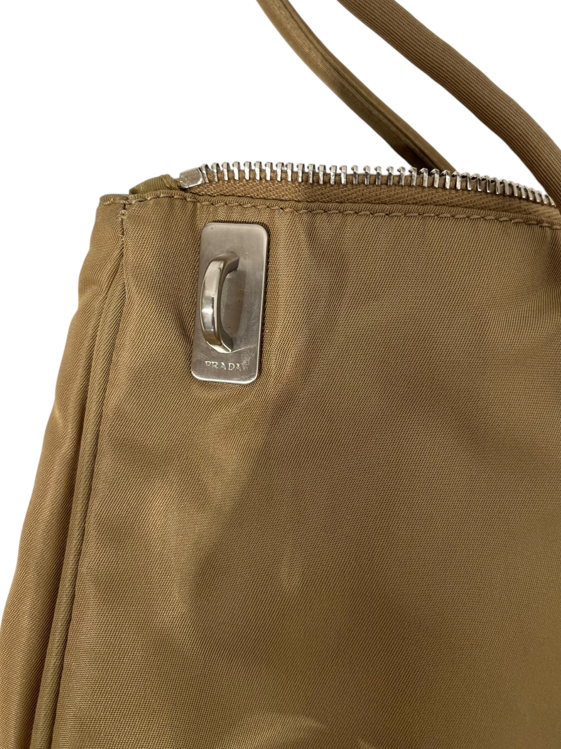 PRADA/Tote Bag/Nylon/BEG/ZIPPER LOCK view 9