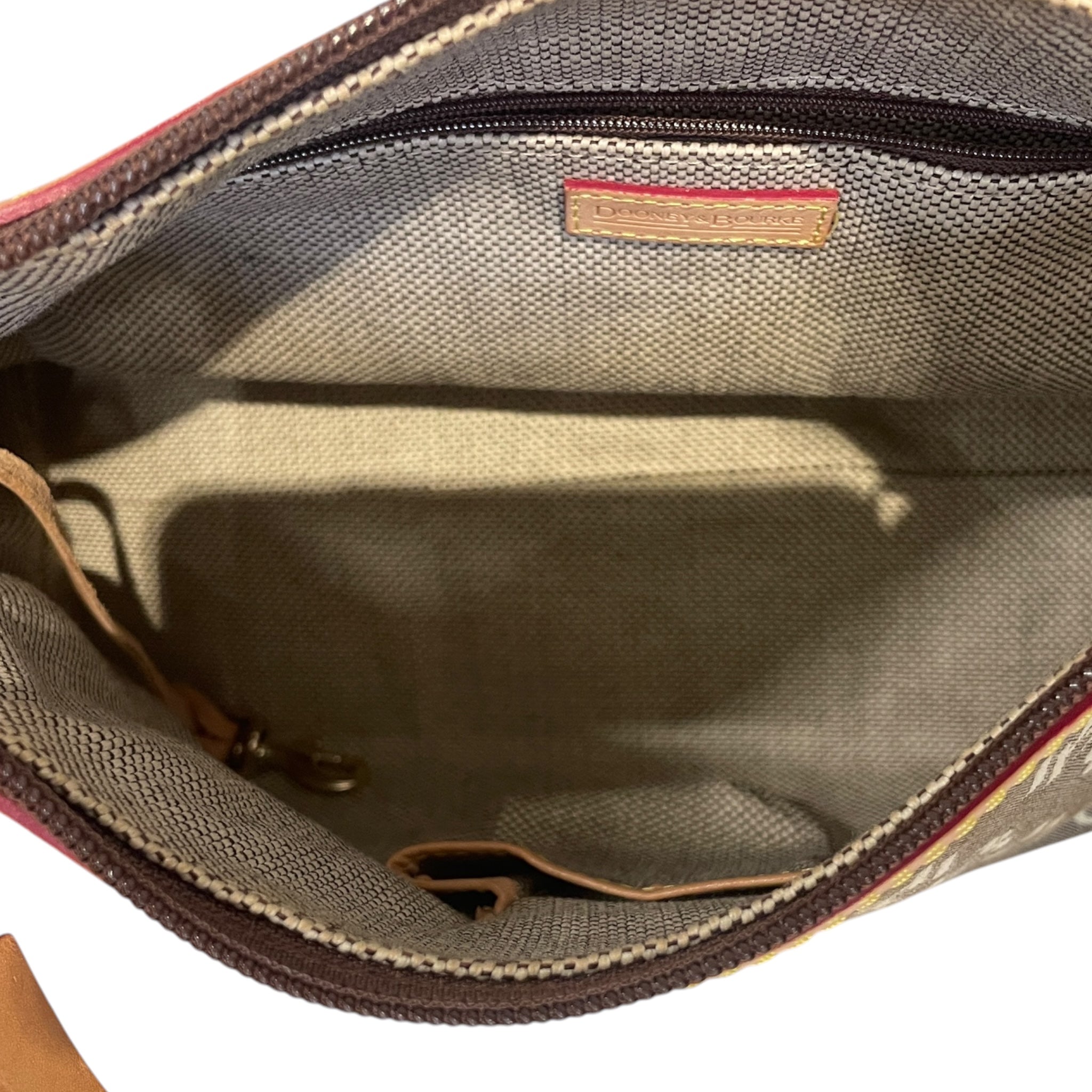 Dooney & Bourke/Hand Bag/Monogram/Cotton/KHK/LIGHT LEATHER TRIM, PATCH view 4