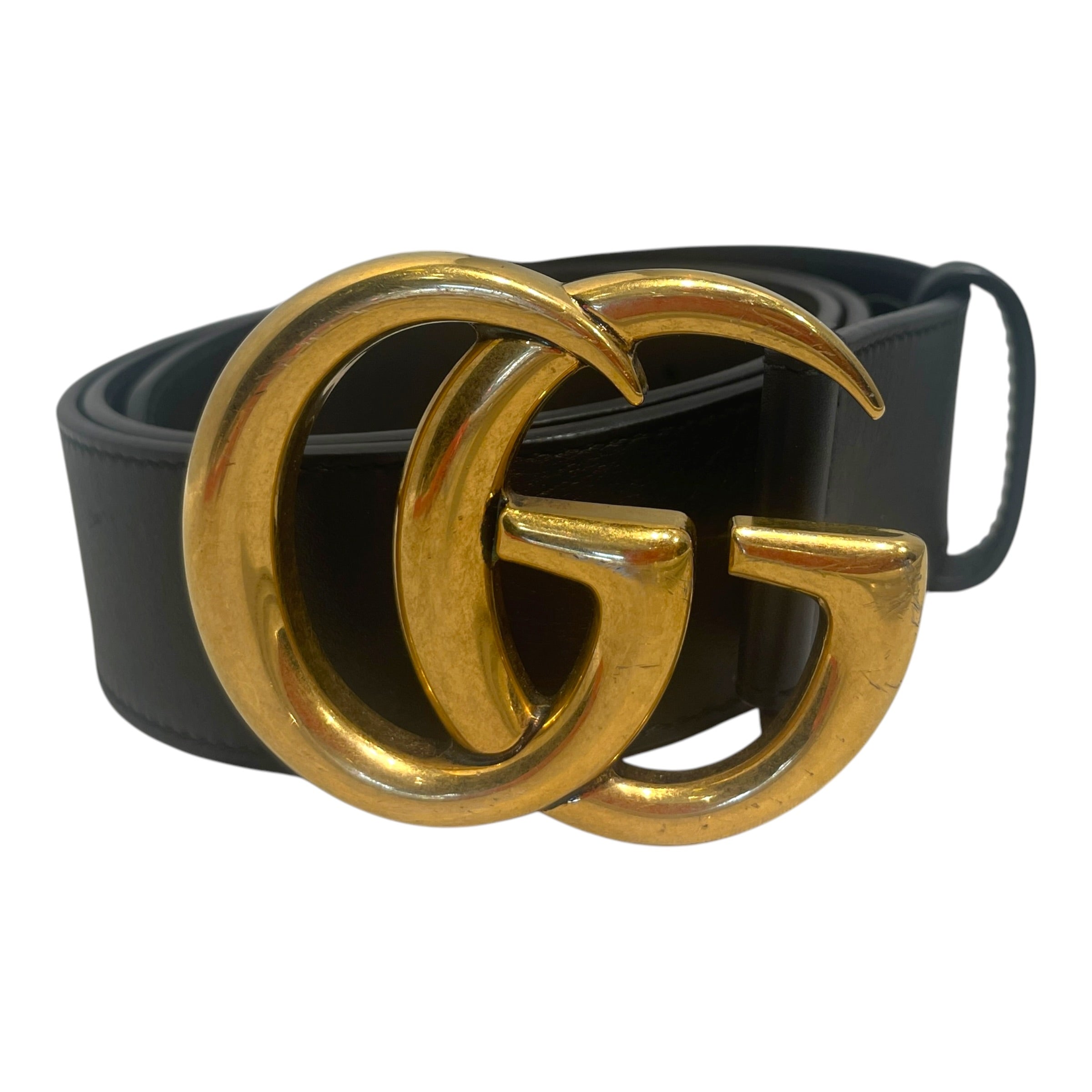 GUCCI/Belt/Leather/BLK/M's/GG Marmont view 1