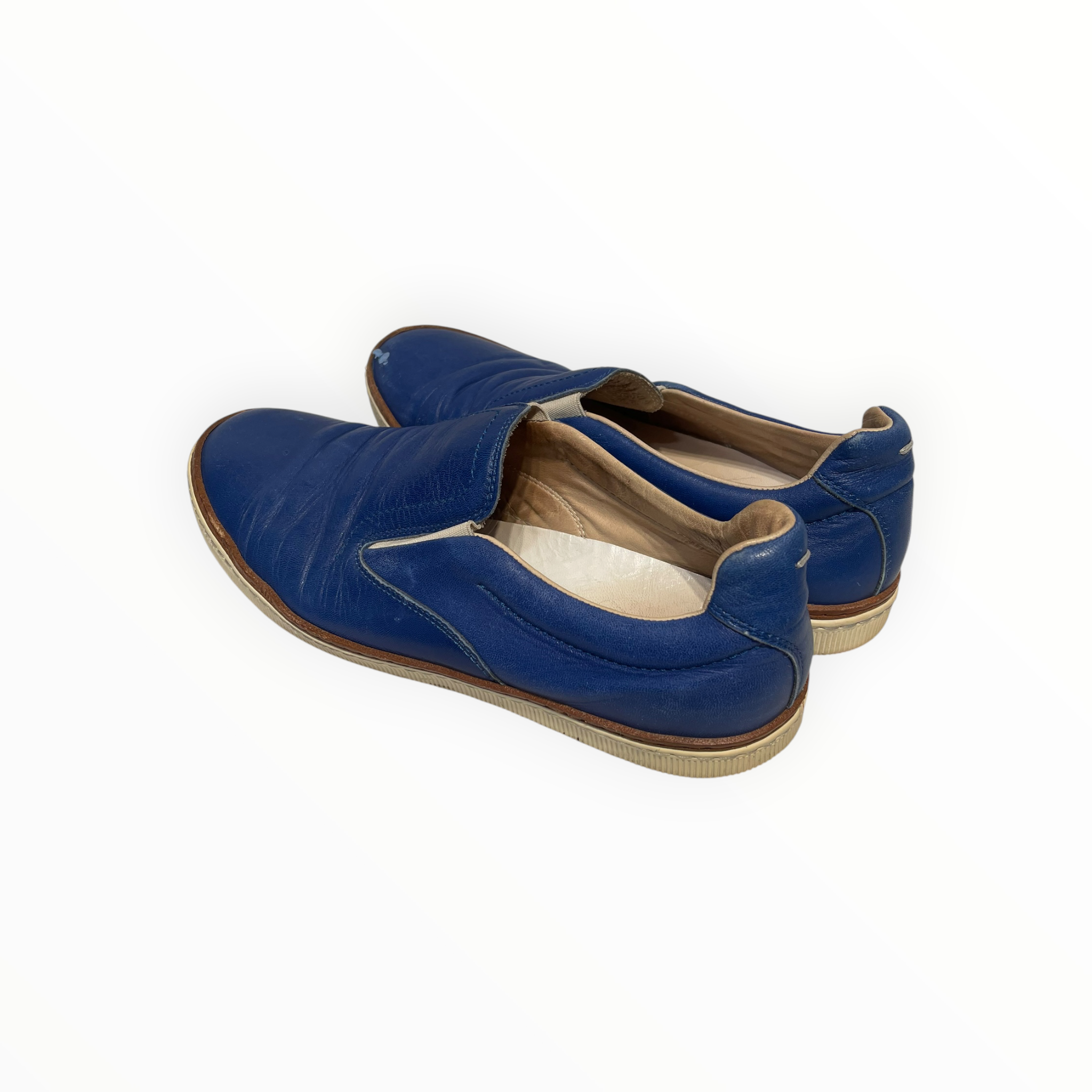 Maison Martin Margiela/Low-Sneakers/EU 41/Leather/BLU/Slip-on/LEATHER SLIP ON SNEAKER view 2