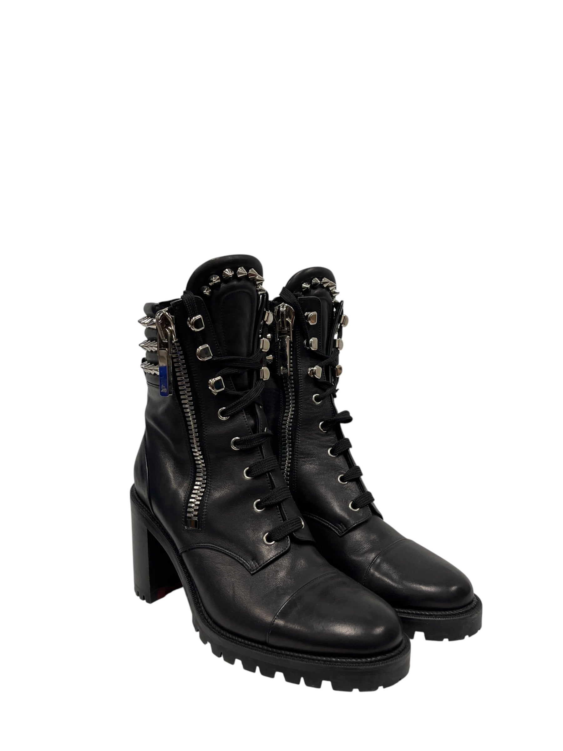 Christian Louboutin/Boots/EU 41/Leather/BLK/WINTER SPIKES COMBAT BOOTS view 1