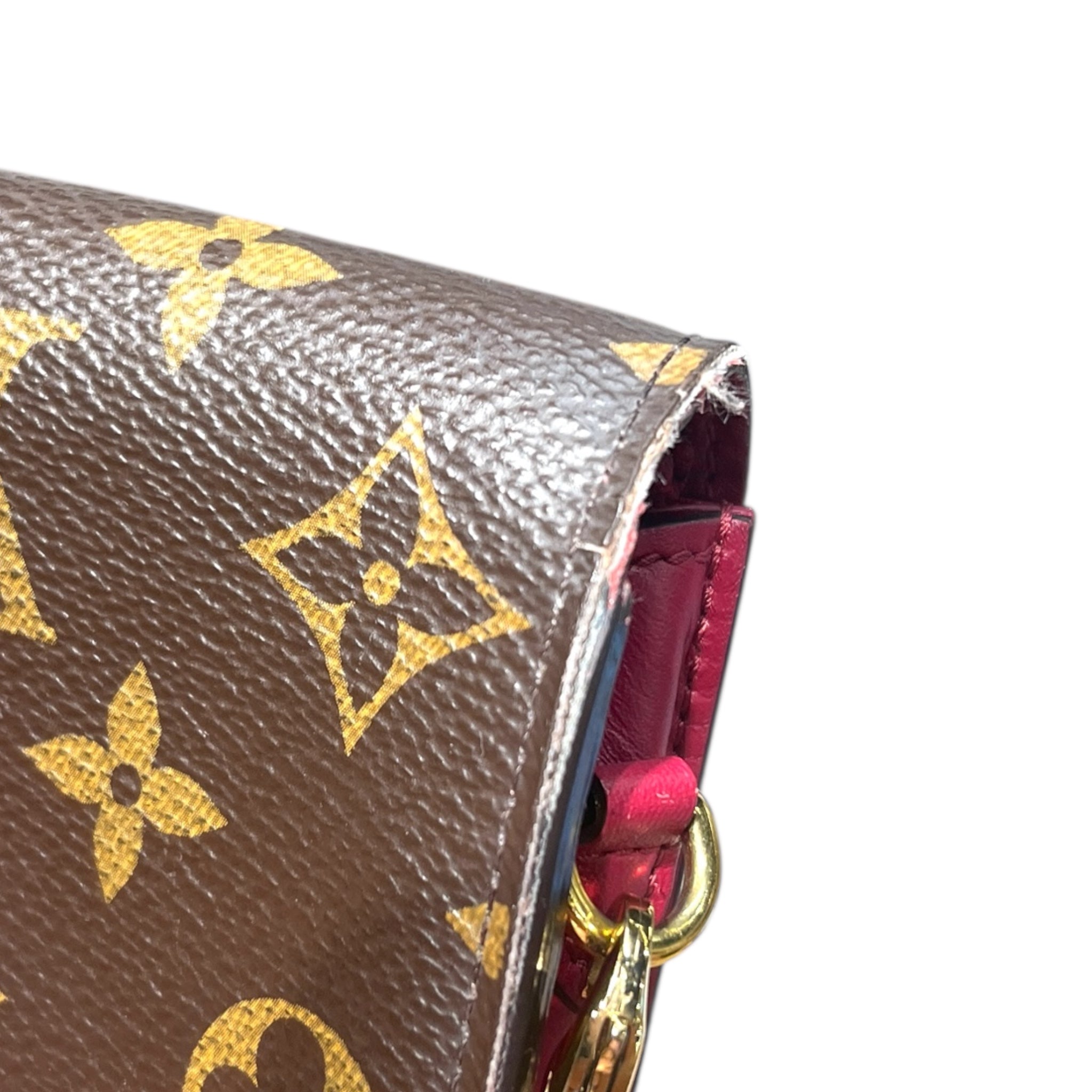LOUIS VUITTON/Cross Body Bag/BRW/Floral lv logo buckle view 7
