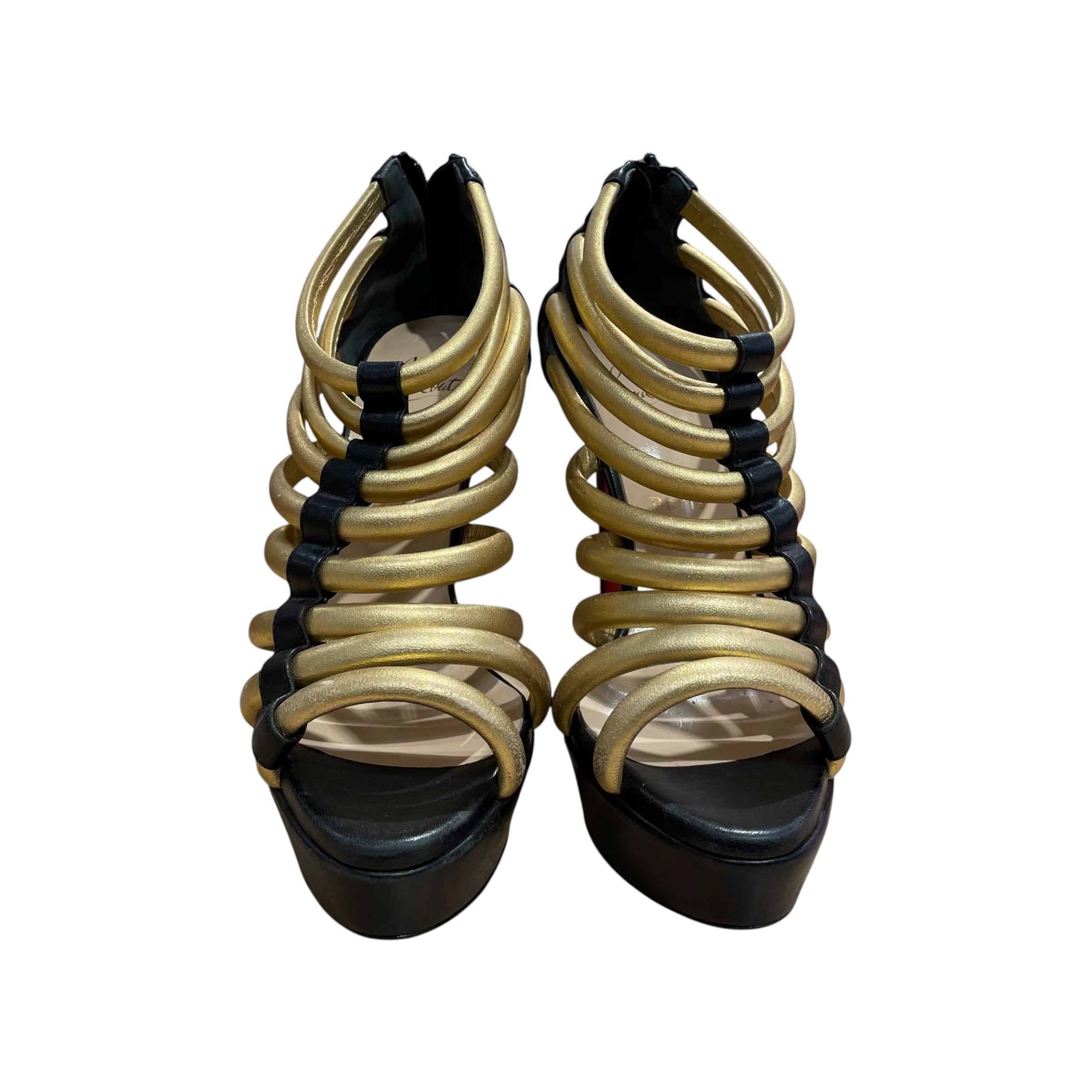 Christian Louboutin/Heels/EU 39/GLD/romaine platform view 3