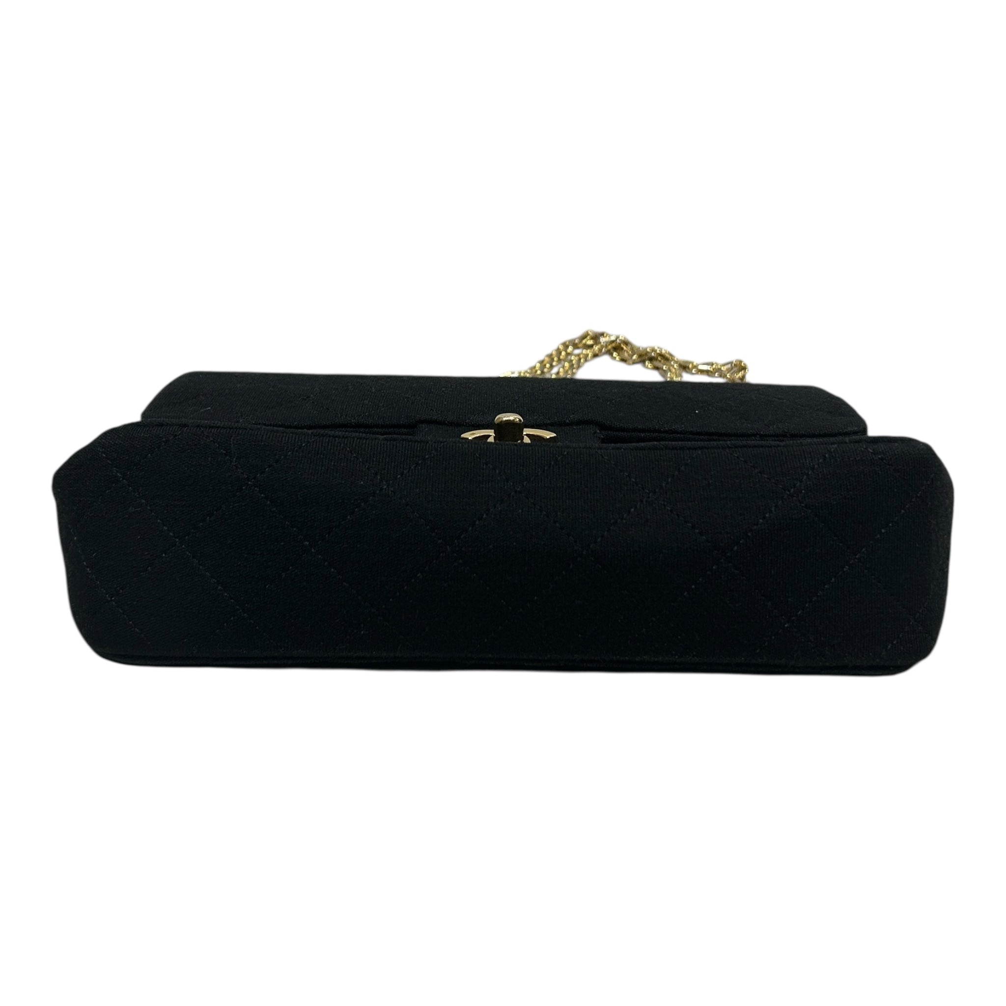 CHANEL/Hand Bag/BLK/JERSEY DOUBLE FLAP BAG view 3