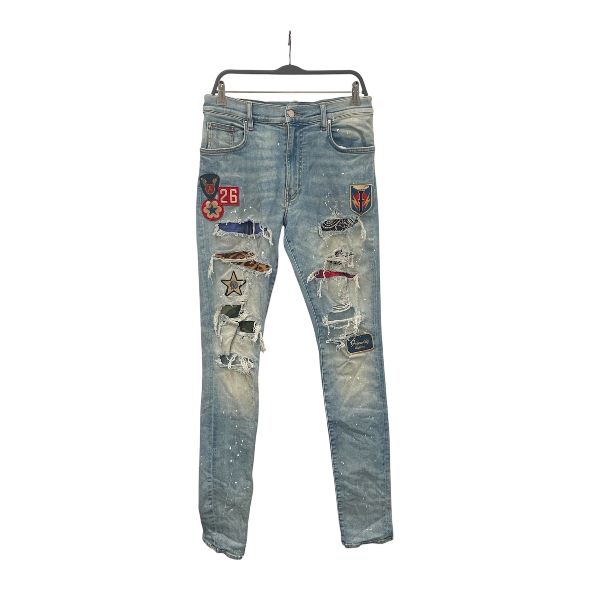 AMIRI/Skinny Pants/34/Denim/BLU/PATCHES view 1