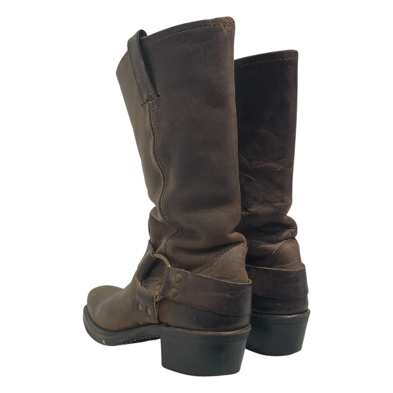 FRYE/Vintage/Biker Boots/US 6.5/Leather/BRW/77300-3 Moto Harness