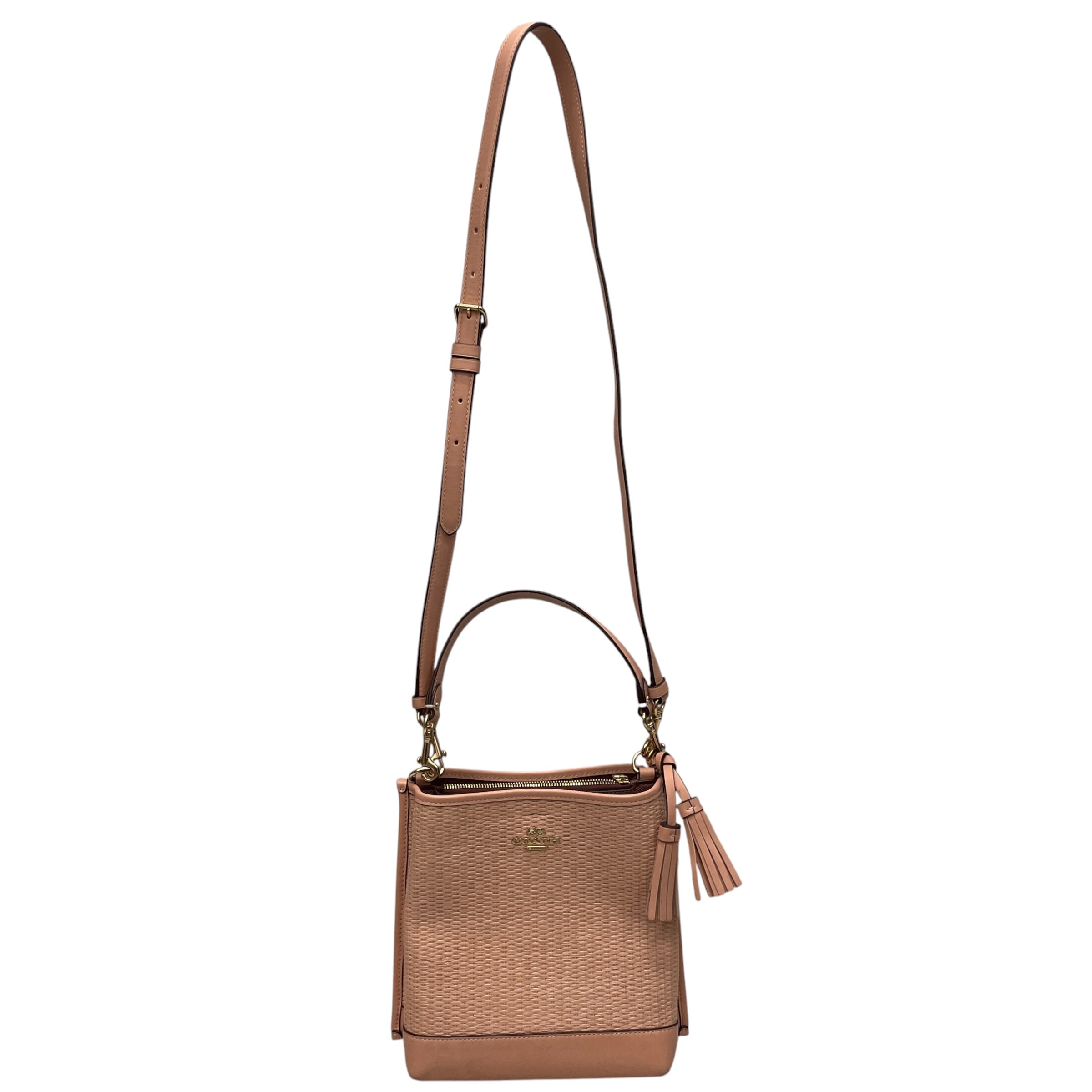 COACH/Cross Body Bag/Leather/PNK/MOLLY BUCKET BAG WOVEN view 3