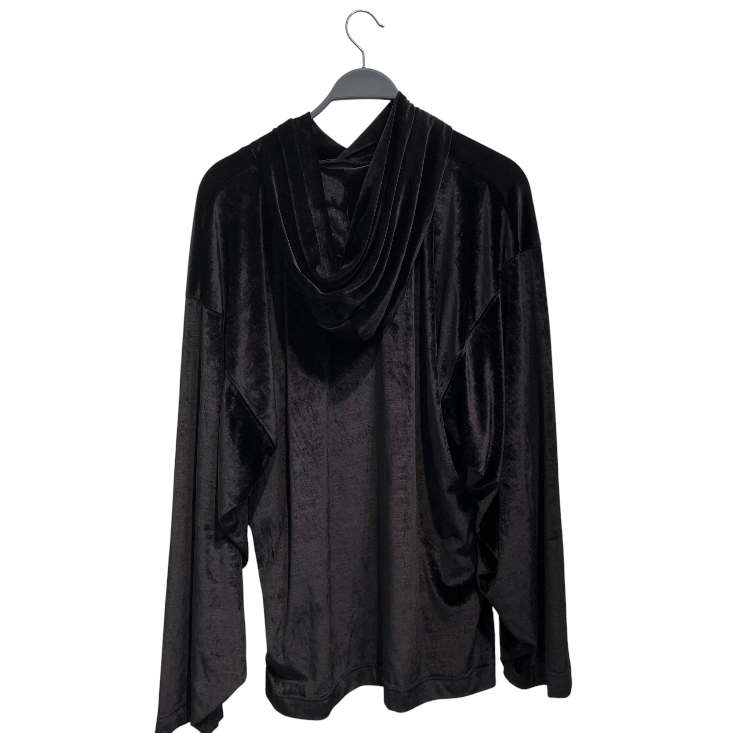 BALENCIAGA/Hoodie/2/Velour/BLK/Oversize/oversized velour hoodie view 2