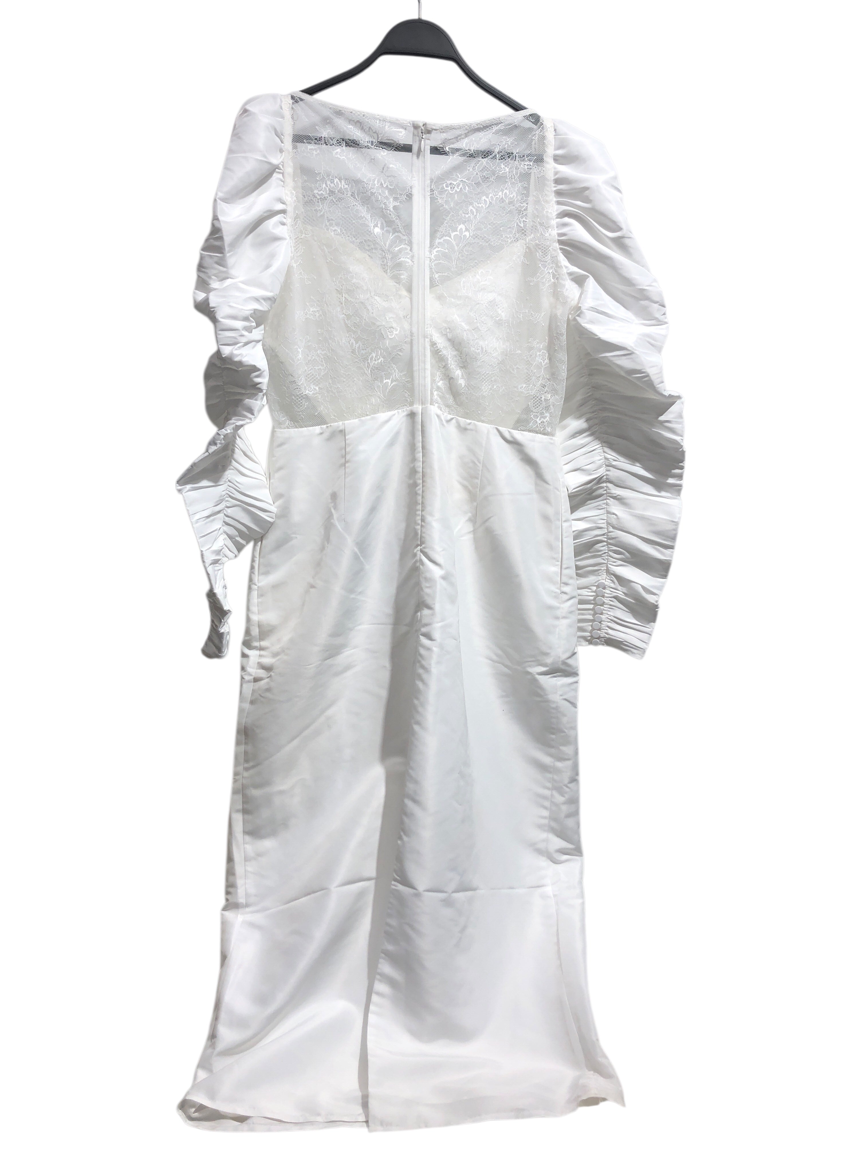 self-portrait/Dress/10/Polyester/WHT/WHITE TAFFETA MIDI DRESS view 2