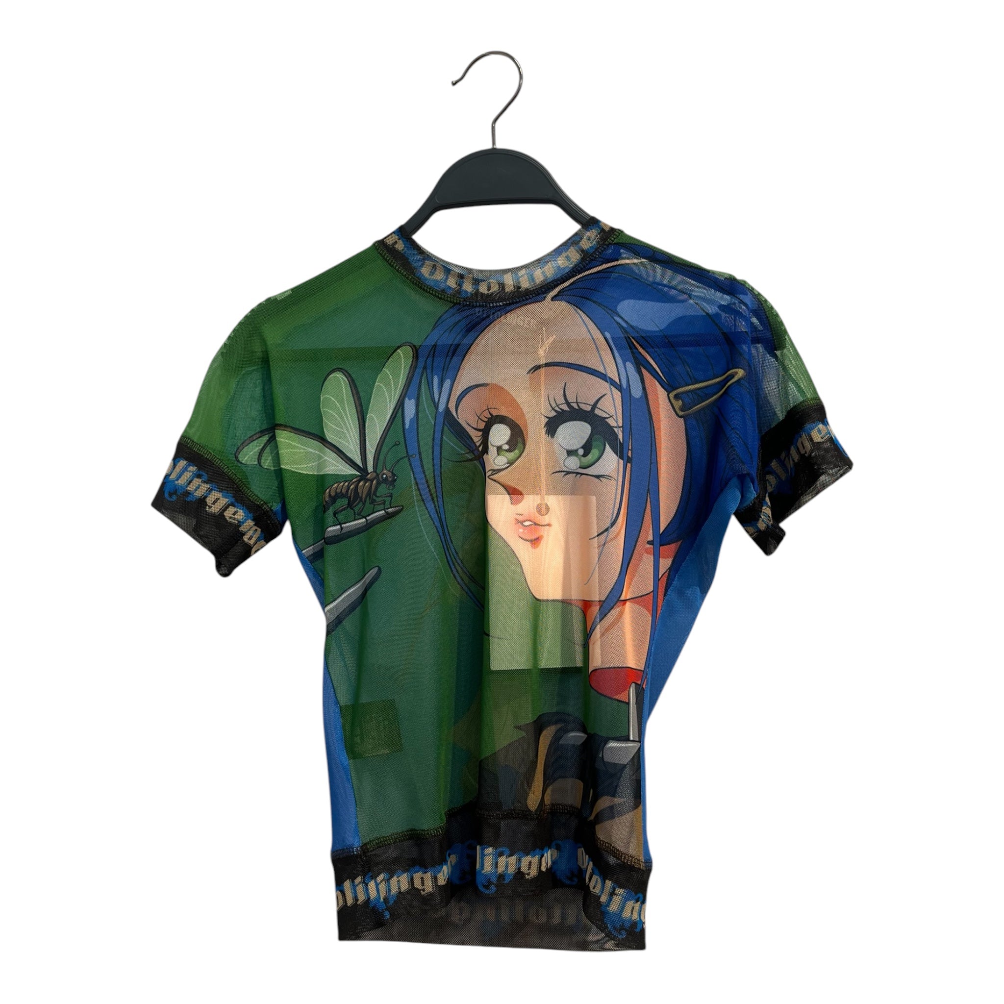 OTTOLINGER/T-Shirt/S/All Over Print/Polyester/GRN/JULIEN CECCALDI ANIME MESH view 1