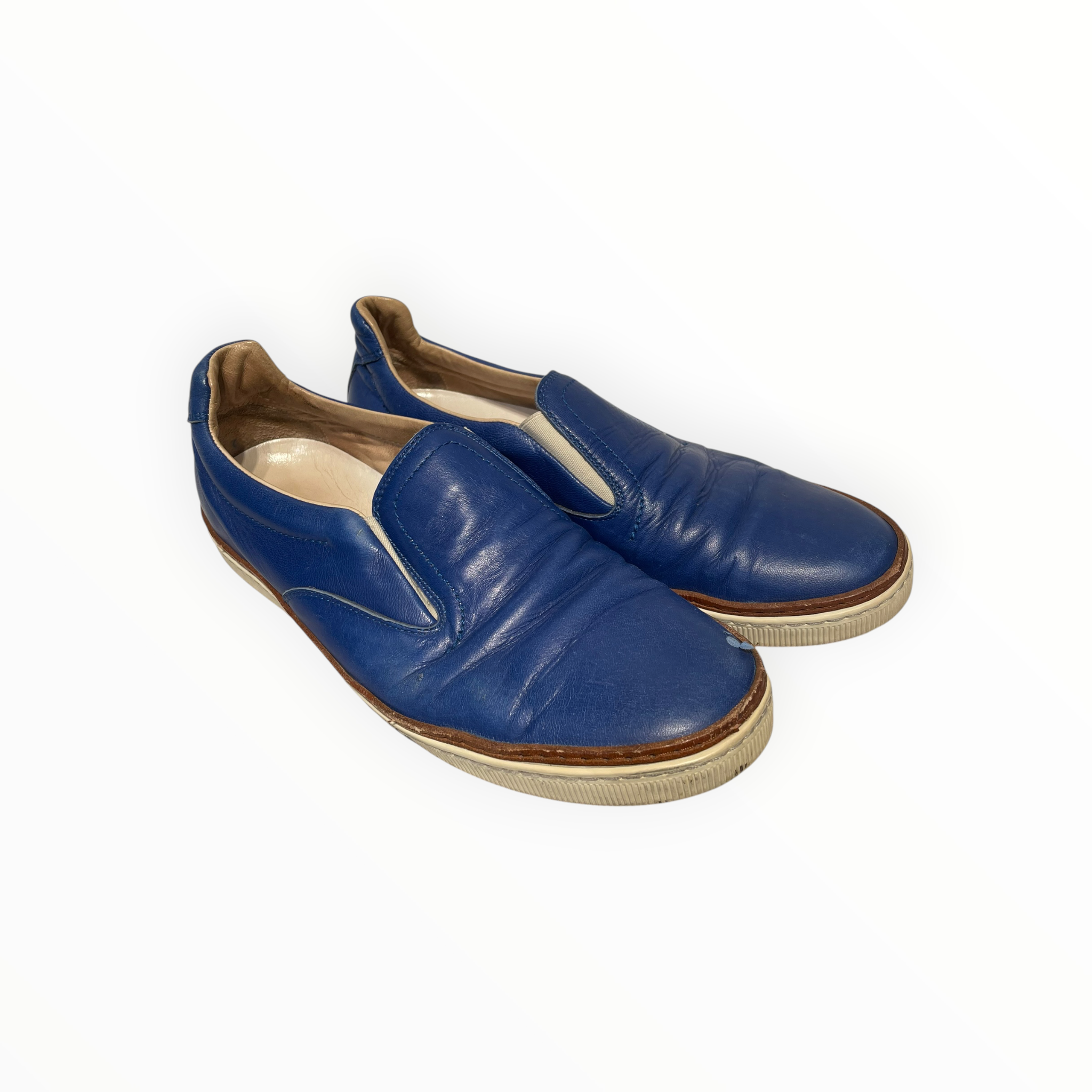 Maison Martin Margiela/Low-Sneakers/EU 41/Leather/BLU/Slip-on/LEATHER SLIP ON SNEAKER view 1