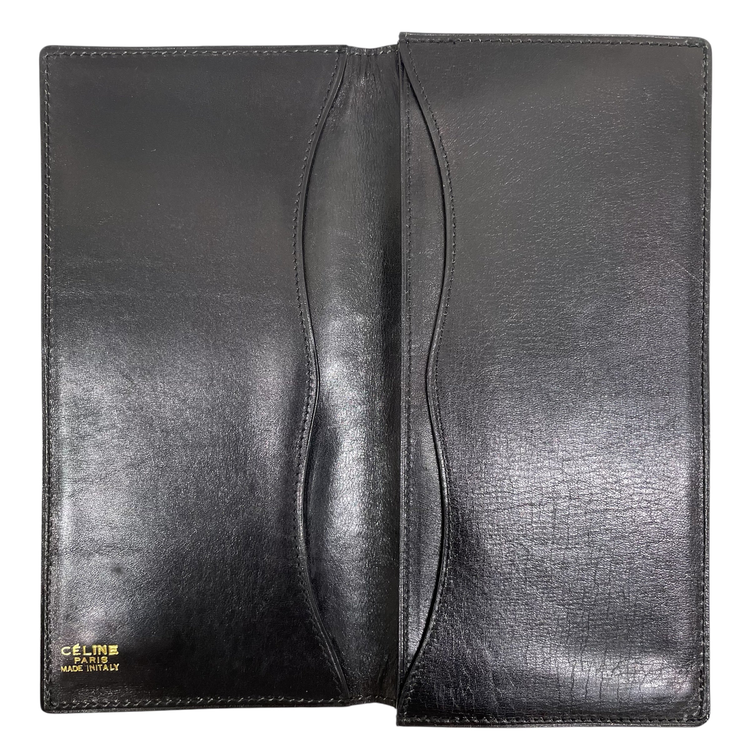 CELINE/Bifold Wallet/Leather/BLK/GOLD HORSE, NO CARD SLOTS view 2