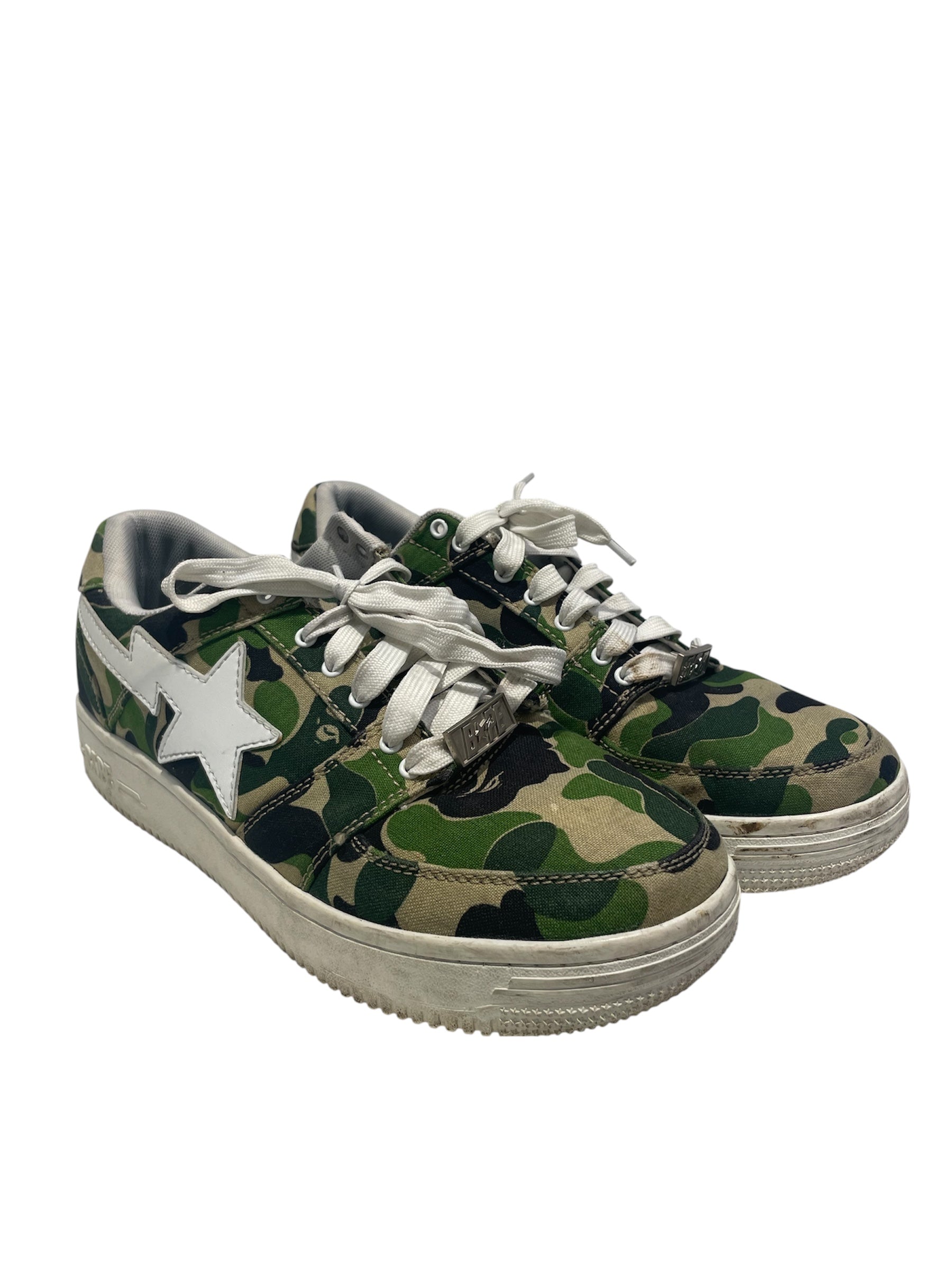 BAPE STA!/Low-Sneakers/US 10.5/All Over Print/Cotton/GRN/bape camo shoes view 1