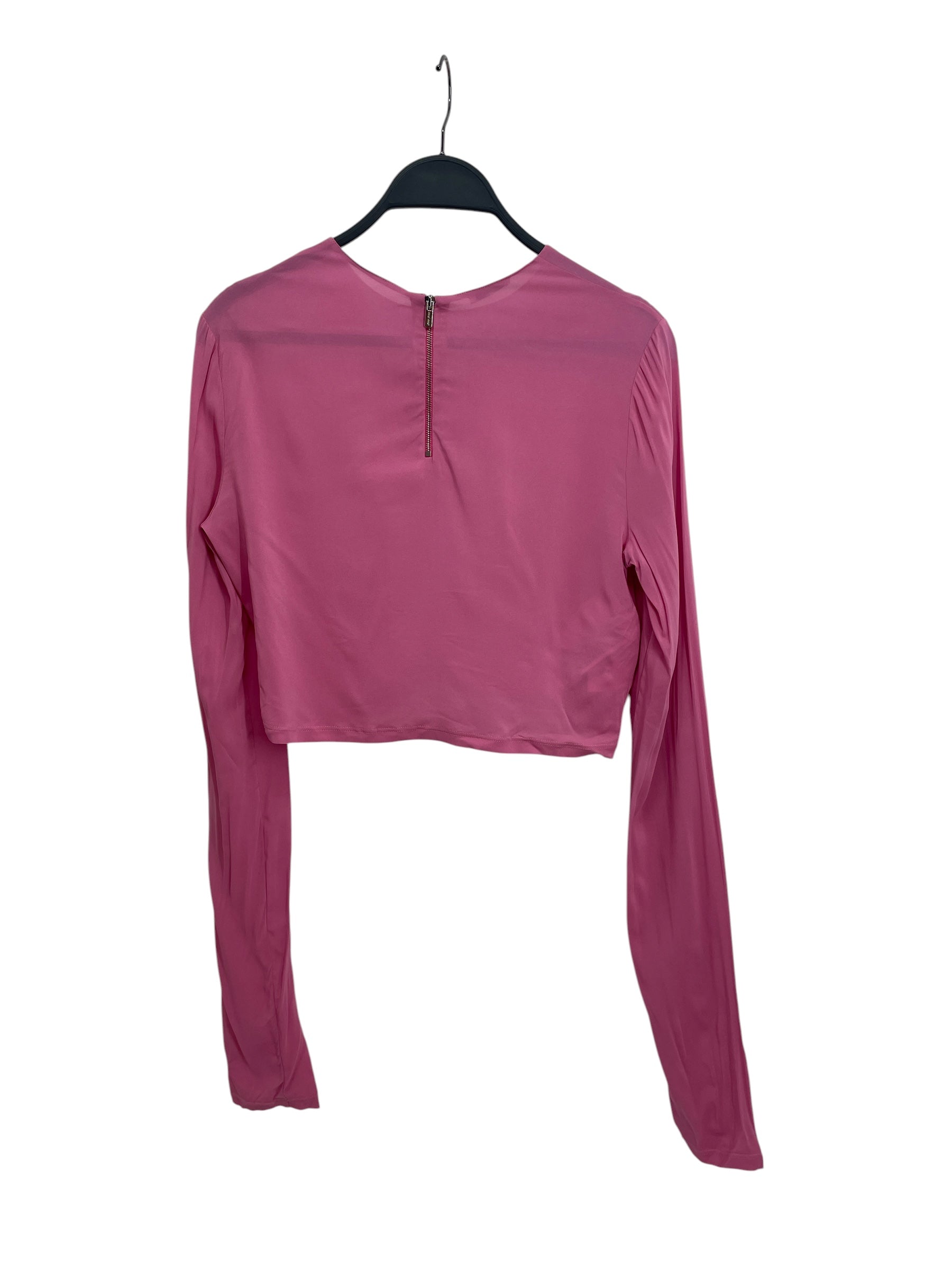MIU MIU/LS Cut & Sew/38/Polyester/PNK/SEQUIN LOGO TOP view 2