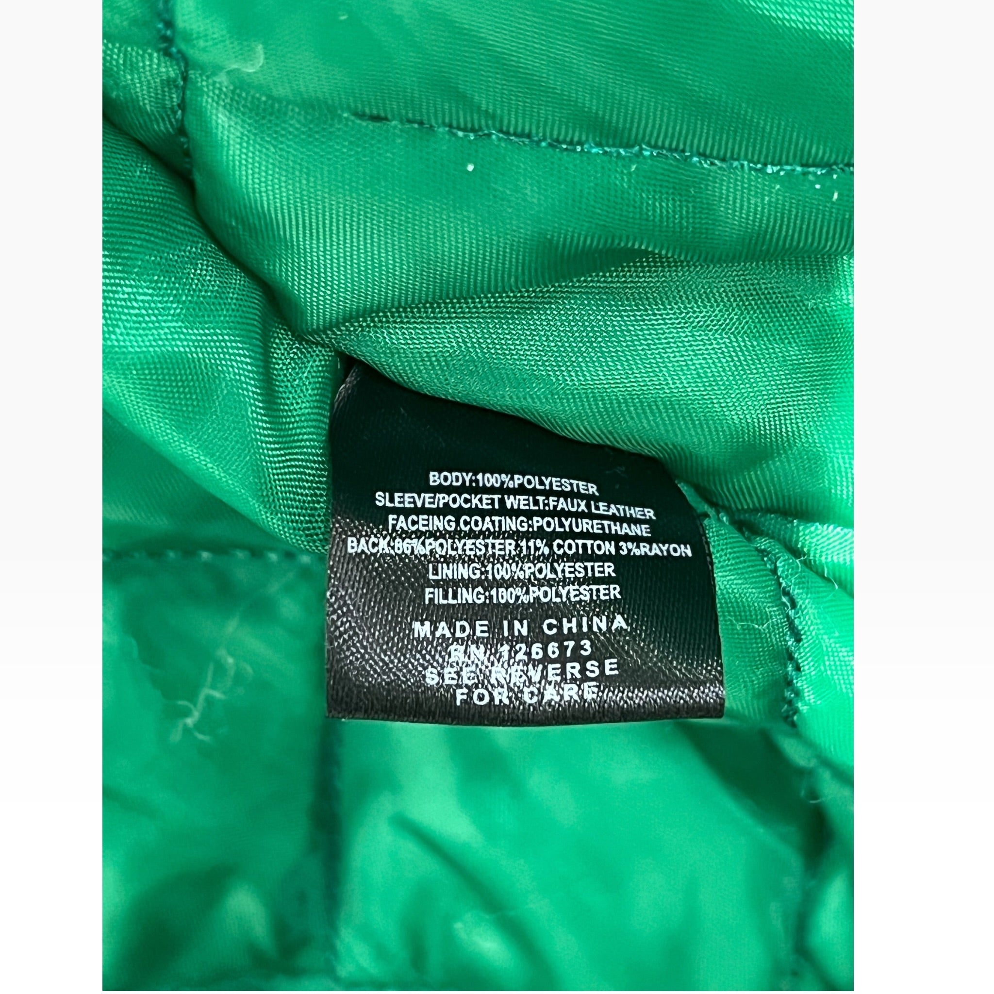 NFL/Jacket/XL/Polyester/GRN/Graphic/Kelly Green Patch Varsity Jkt view 3
