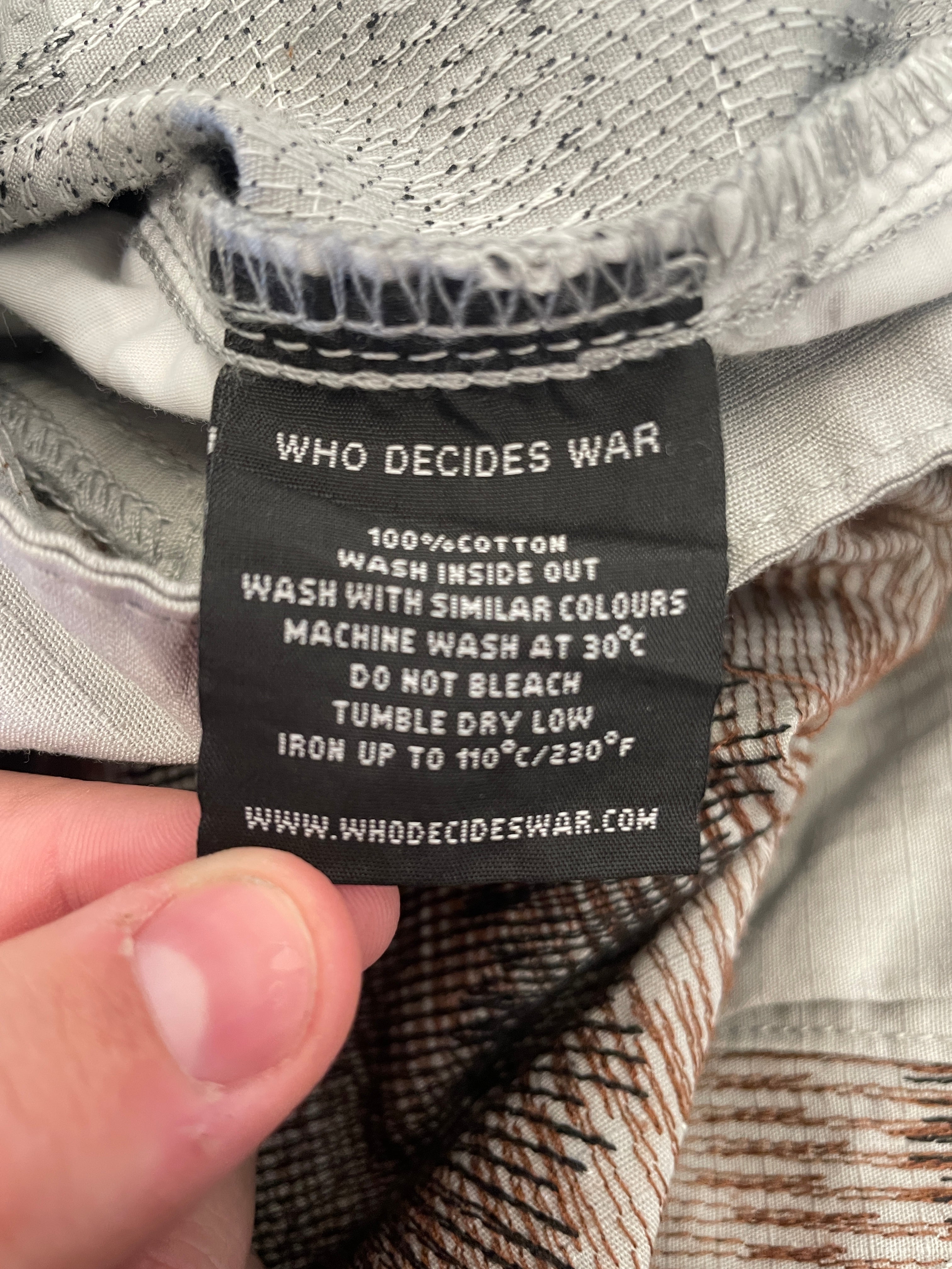 WHO DECIDES WAR/Pants/28/Cotton/KHK/All Over Print/ view 4