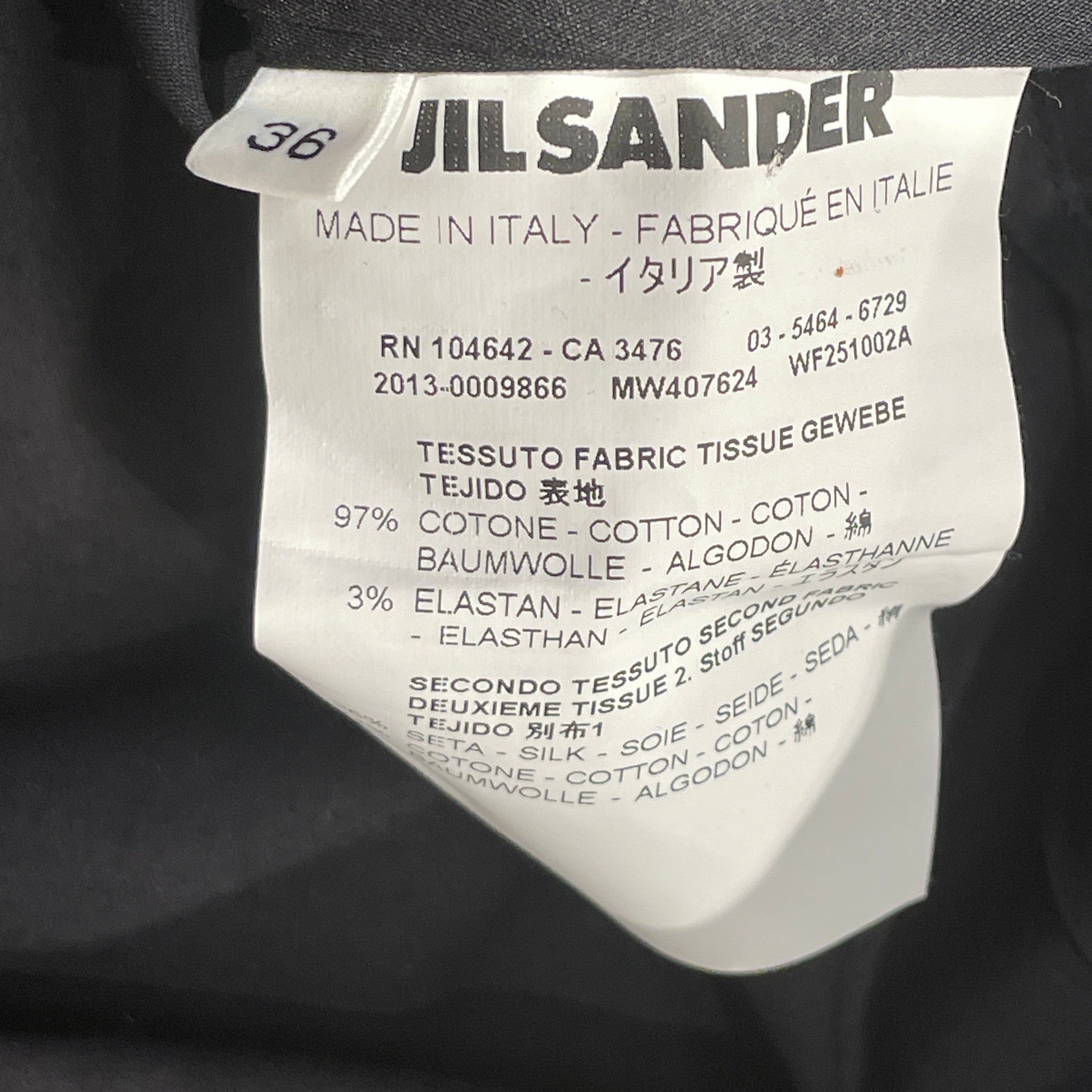 JIL SANDER/SL Dress/36/Cotton/BLK/PANELED SHOULDER SLEEVE DRESS view 3