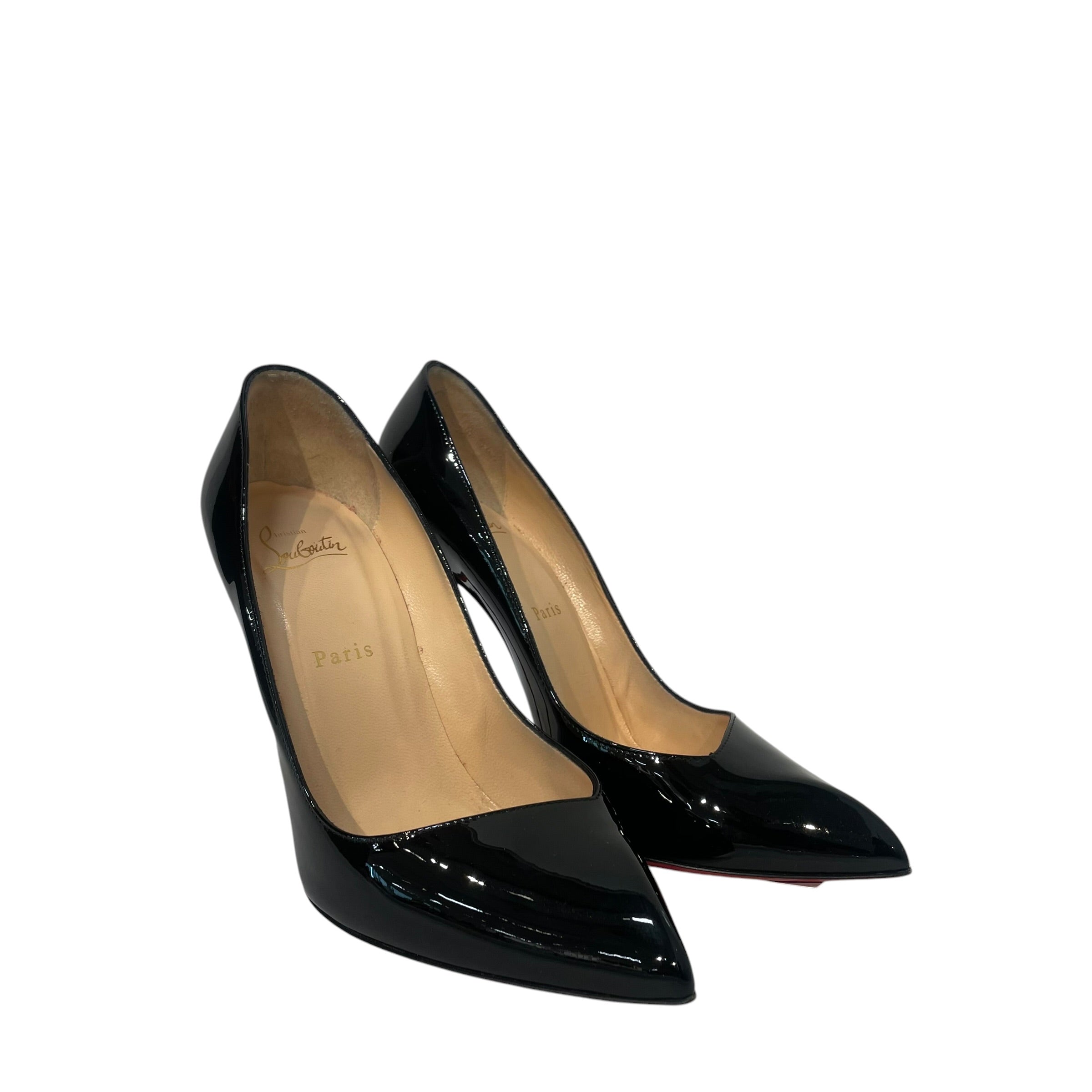 Christian Louboutin/Heels/EU 39.5/Leather/BLK/corneille patent view 1