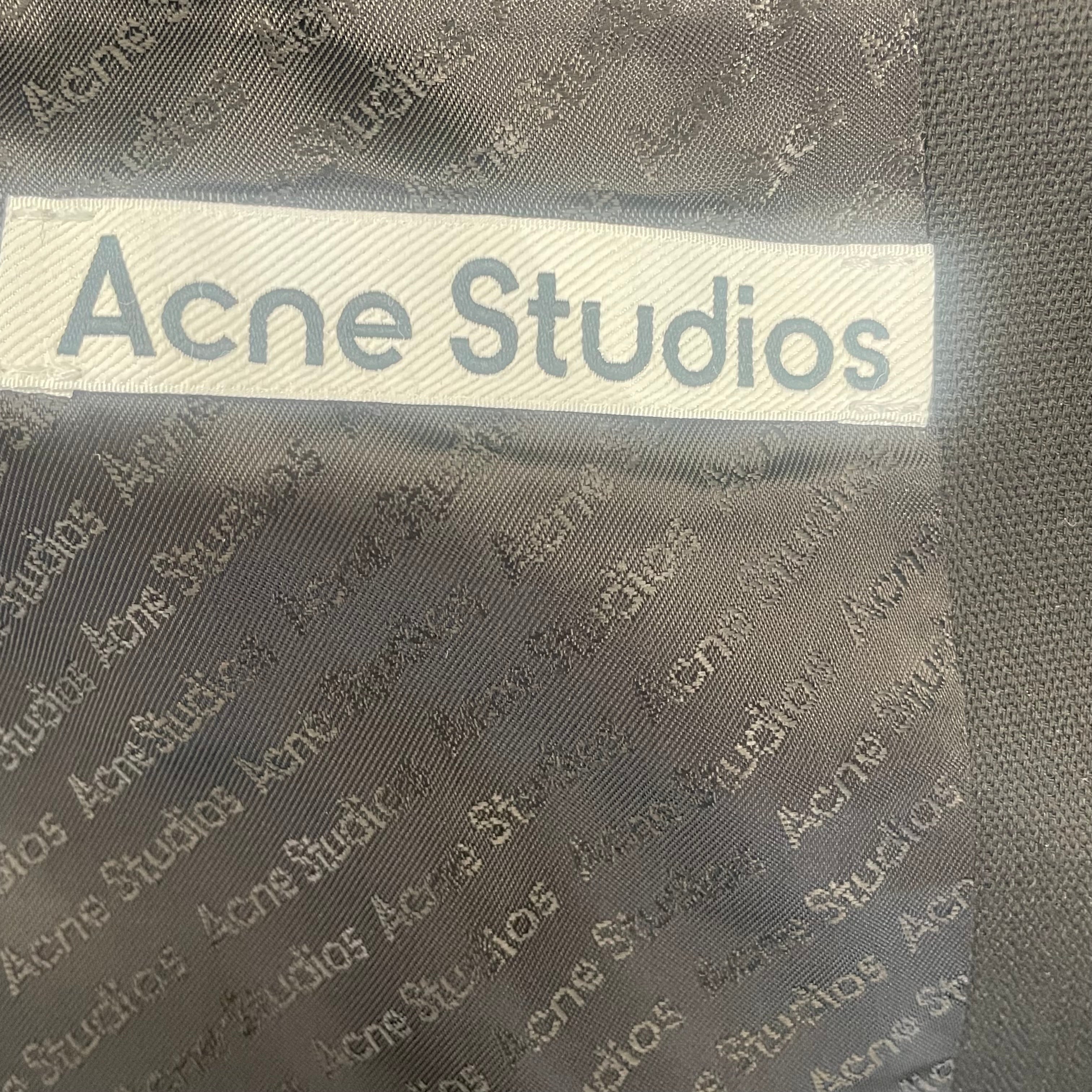 Acne Studios/Suits/44/Stripe/Polyester/BLK/black two button blazor view 3