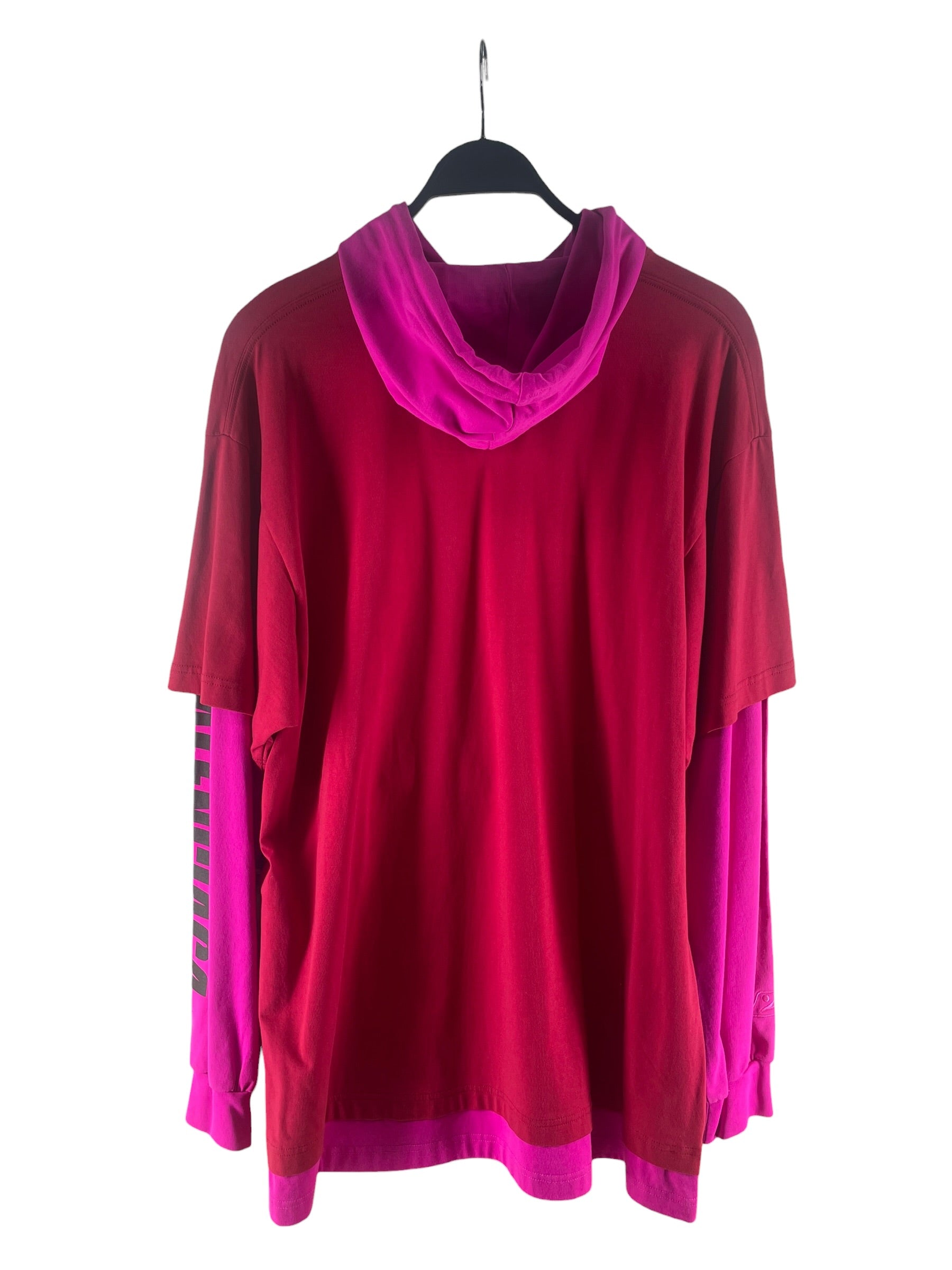 BALENCIAGA/Hoodie/S/Cotton/RED/RED/HOT PINK/ YOUR LOGO HERE view 2