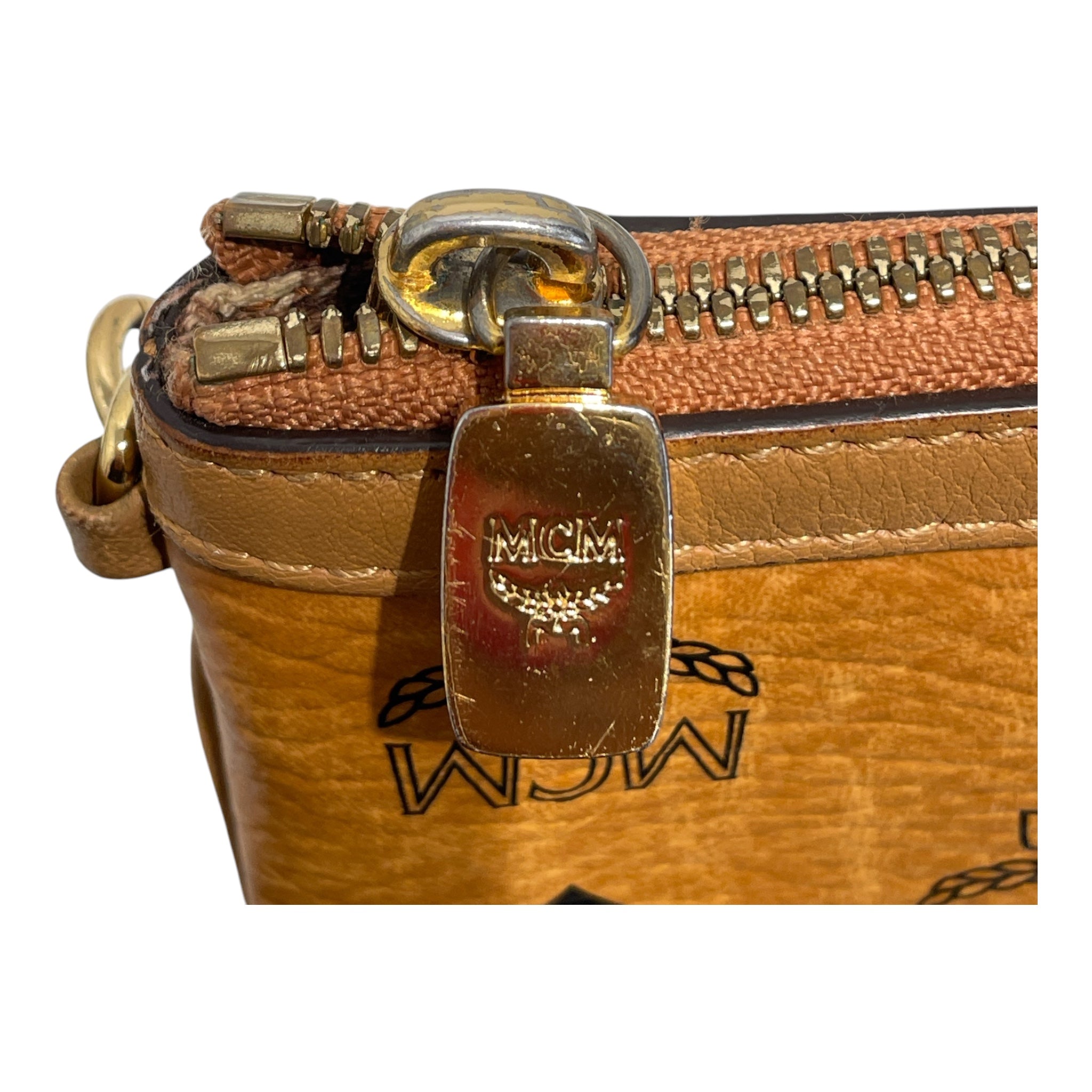 MCM/Clutch Bag/Monogram/Leather/CML/GLD HARDWARE/PLAID INSIDE view 3