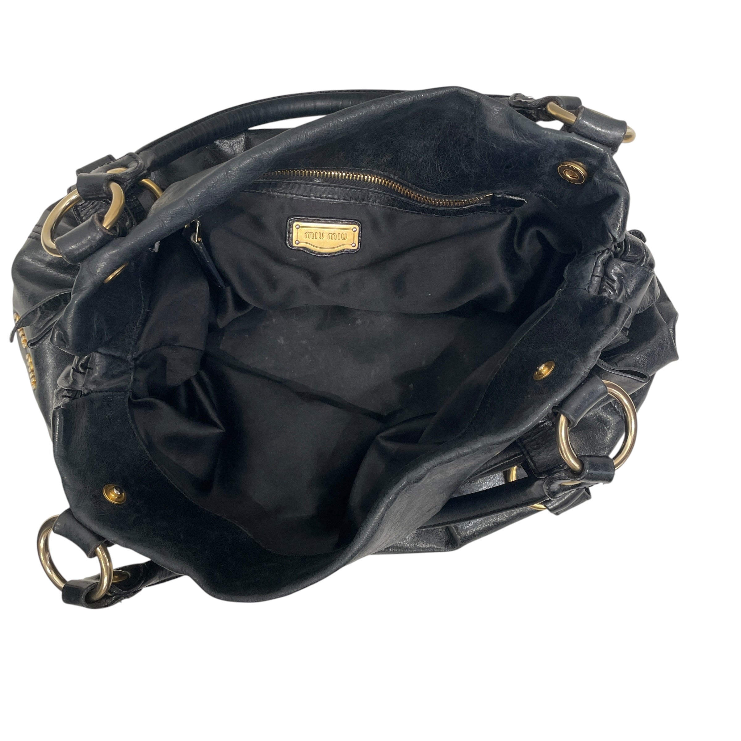 MIU MIU/Bag/Leather/BLK/BOWS TOTE VITELLO view 4