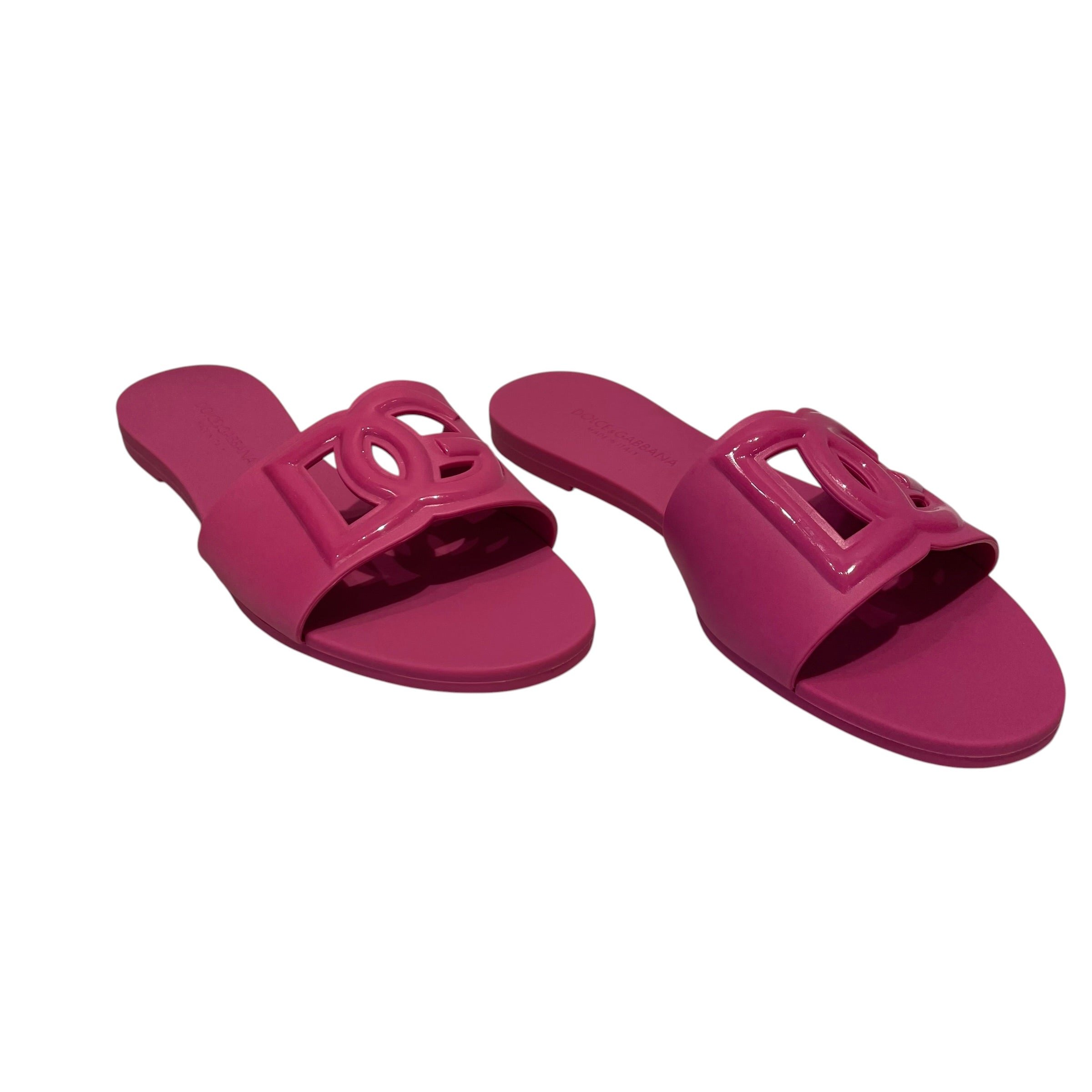 DOLCE&GABBANA/Sandals/US 7.5/Leather/PNK/Rubber Beachwear Rubbers view 1