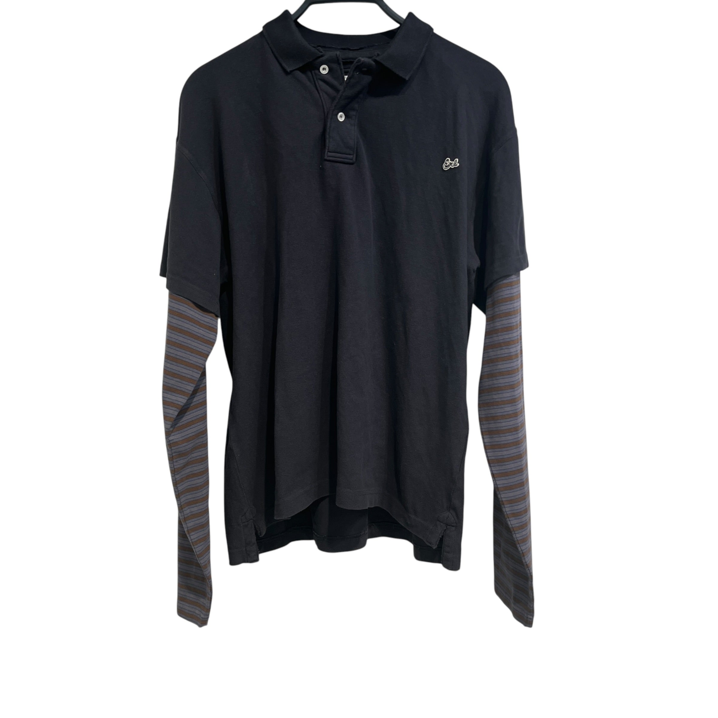 ERL/Polo Shirt/L/Cotton/BLK/Striped LS Attatched view 1