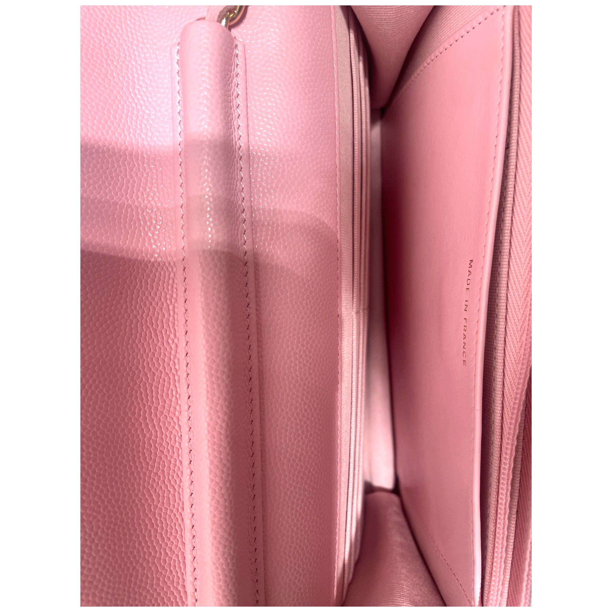 CHANEL/Hand Bag/Leather/PNK/Quilted Caviar Quilted CC WOC view 3