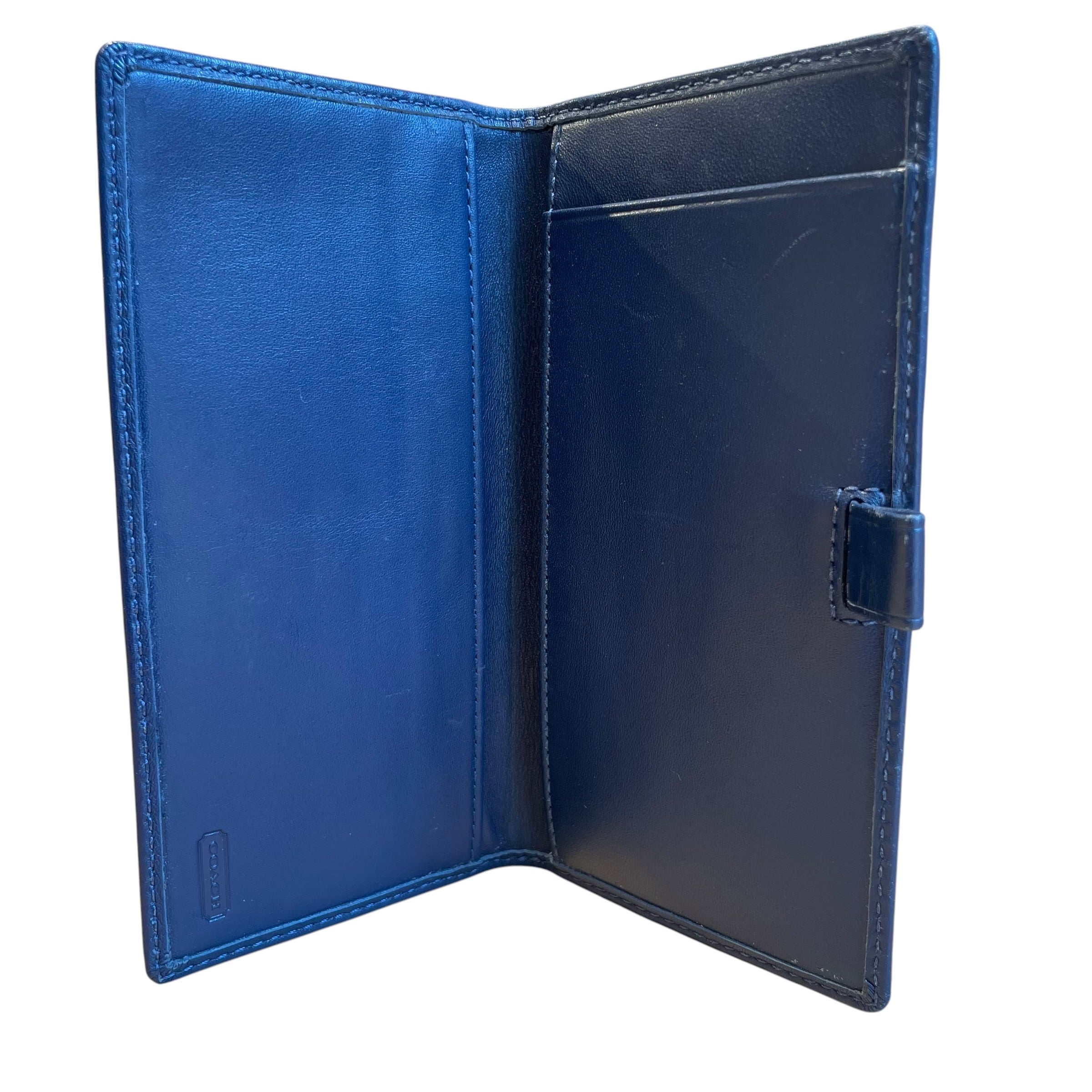 COACH/Wallet/Leather/NVY/L's/baby blu in/blu stitch view 3