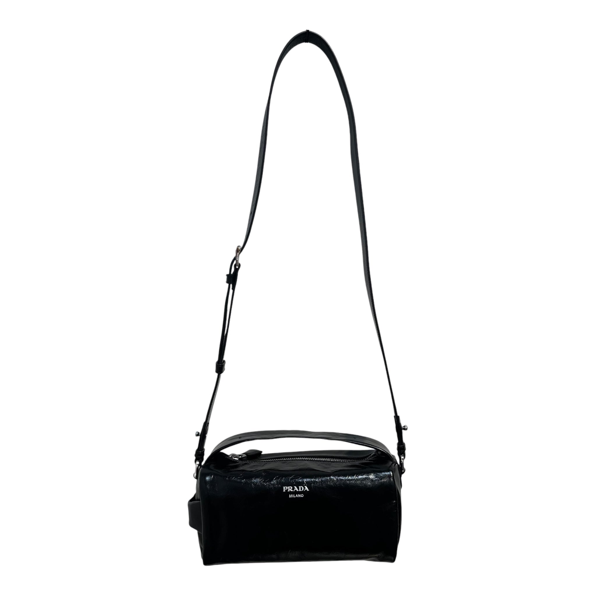 PRADA/Boston Bag/Leather/BLK/NWT LEATHER SHOULDER BAG view 1