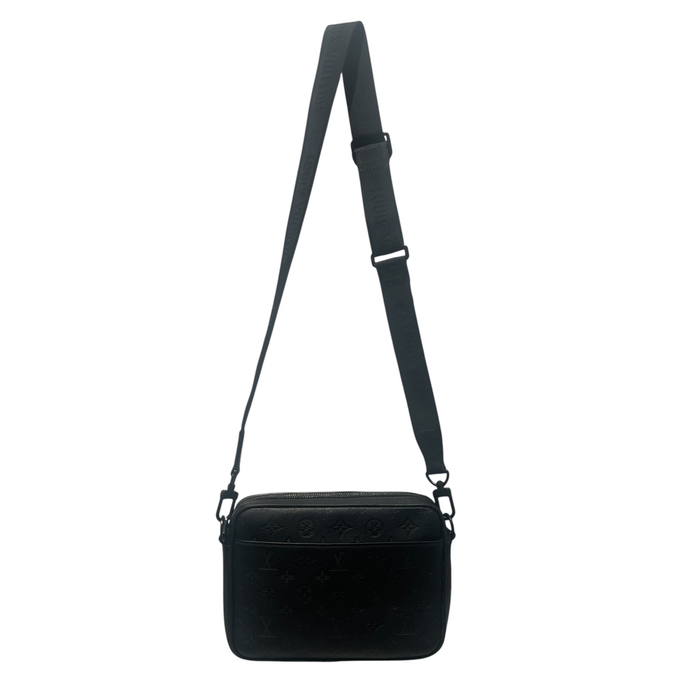 LOUIS VUITTON/Cross Body Bag/Leather/BLK/MESSENGER BAG view 1