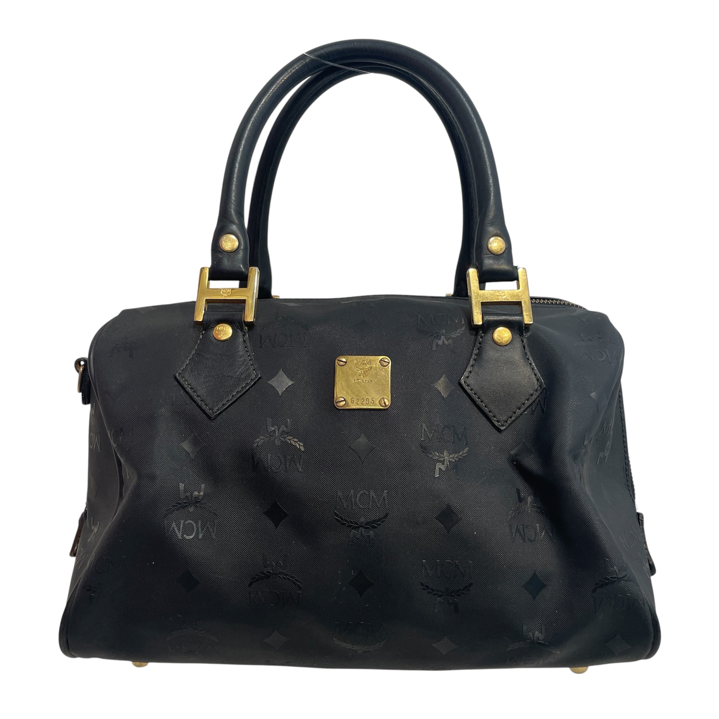 MCM/Hand Bag/Monogram/Nylon/BLK/Mongram Top Handle Bag view 1