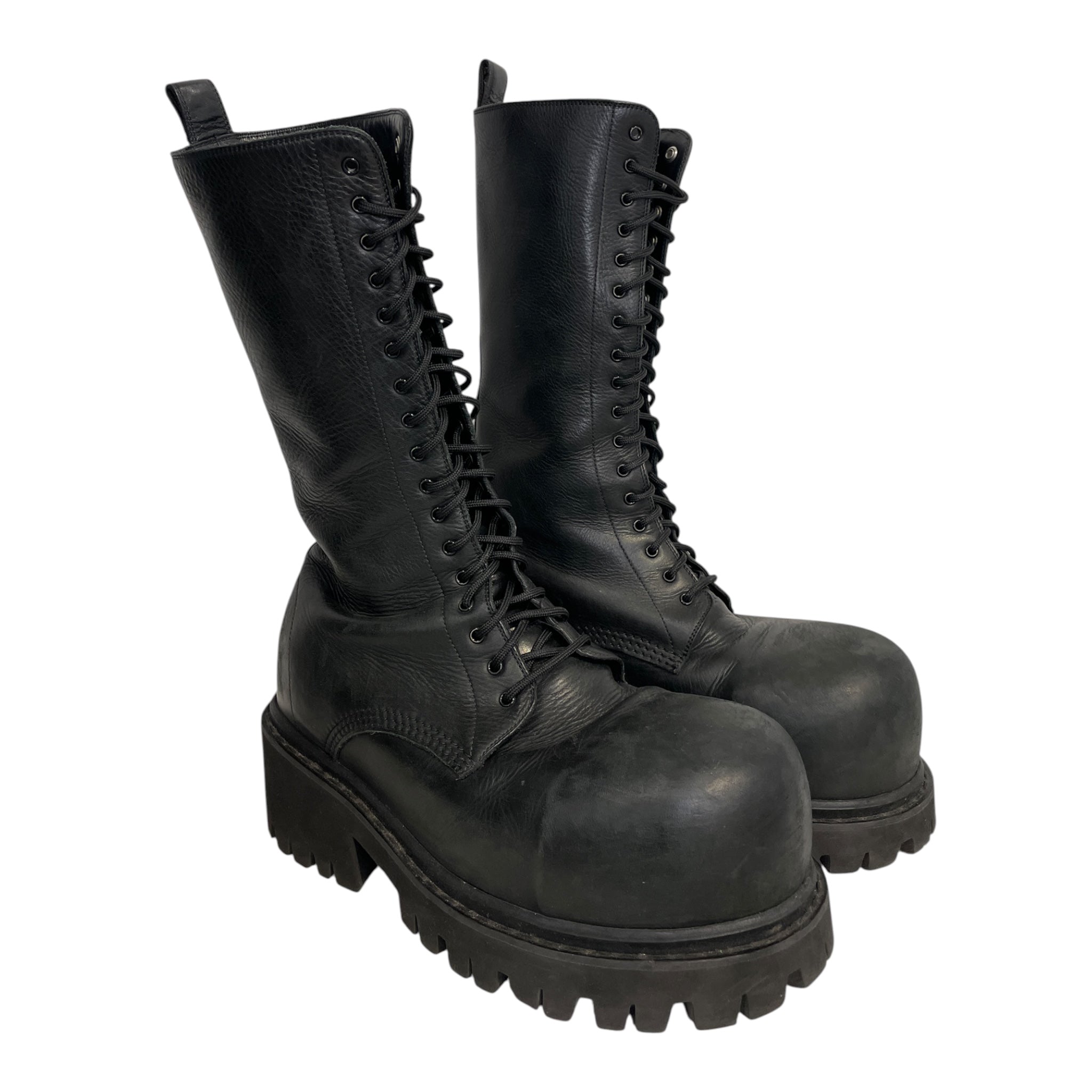 BALENCIAGA/Lace Up Boots/US 9/Leather/BLK/STOMPER BOOT BLK view 1