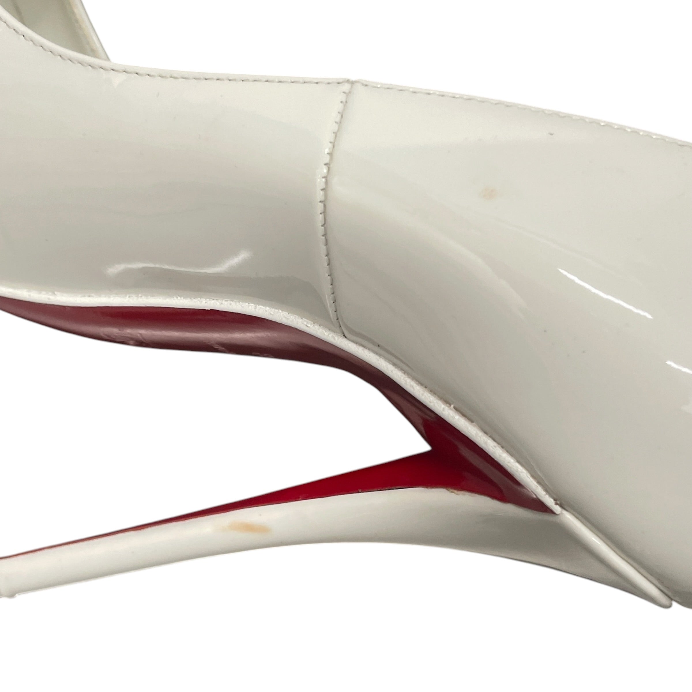 Christian Louboutin/Heels/EU 38/WHT/PATENT Z SOLE/RED BOTTOM view 4