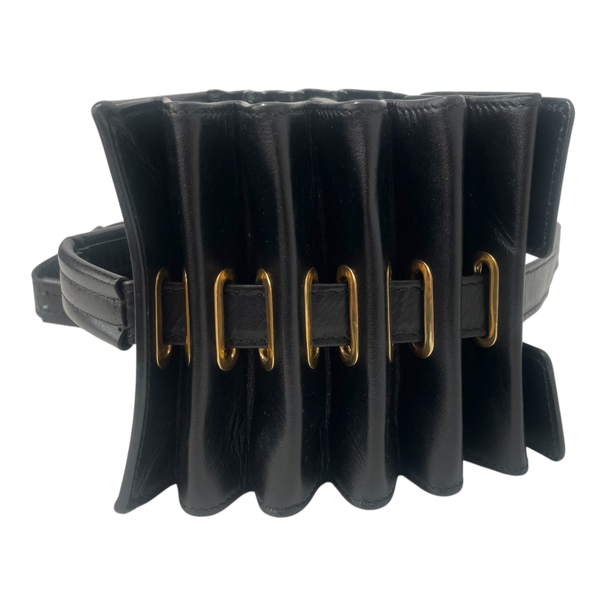 Y/PROJECT/Cross Body Bag/Leather/BLK/Gold accent view 3