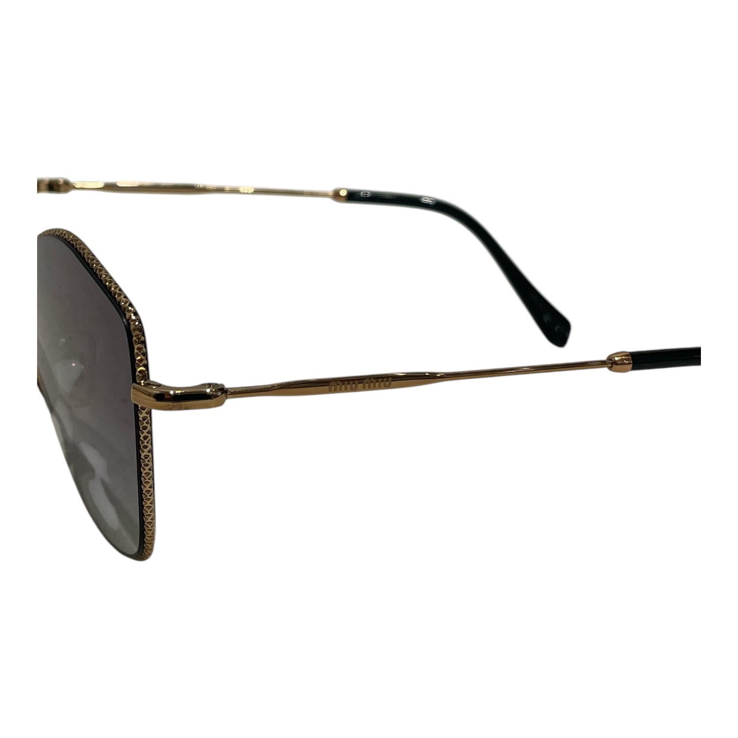 MIU MIU/Sunglasses/Celluloid/GLD/L's/smu 60v GOLD TONE GLASSES view 3