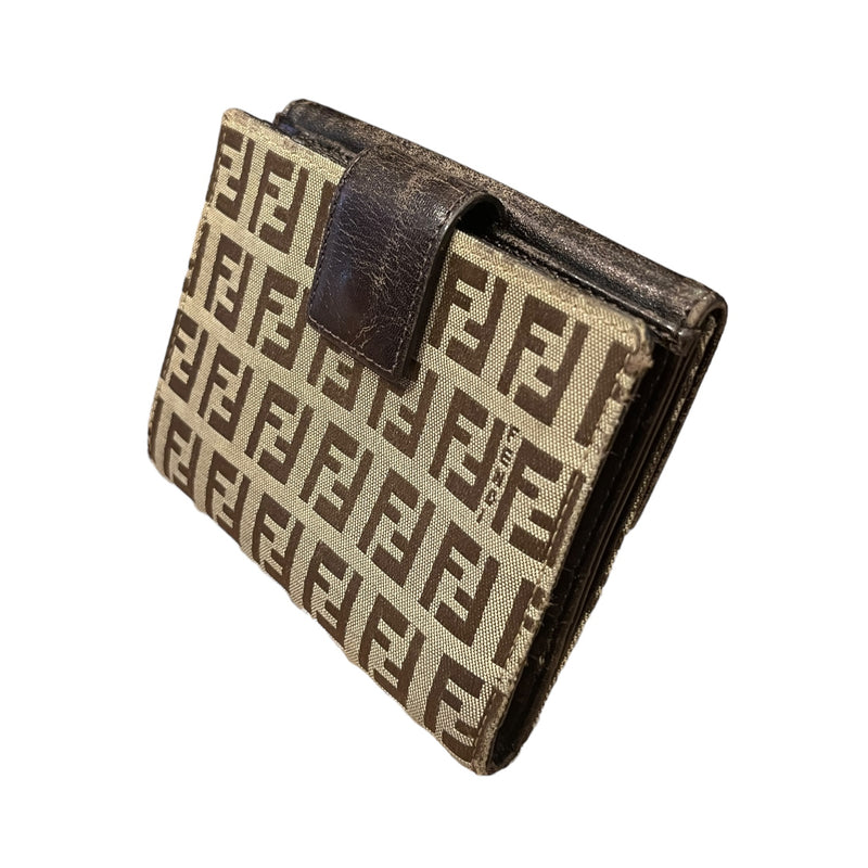 FENDI/Bifold Wallet/Monogram/Cotton/CML/ZUCCA CANVAS