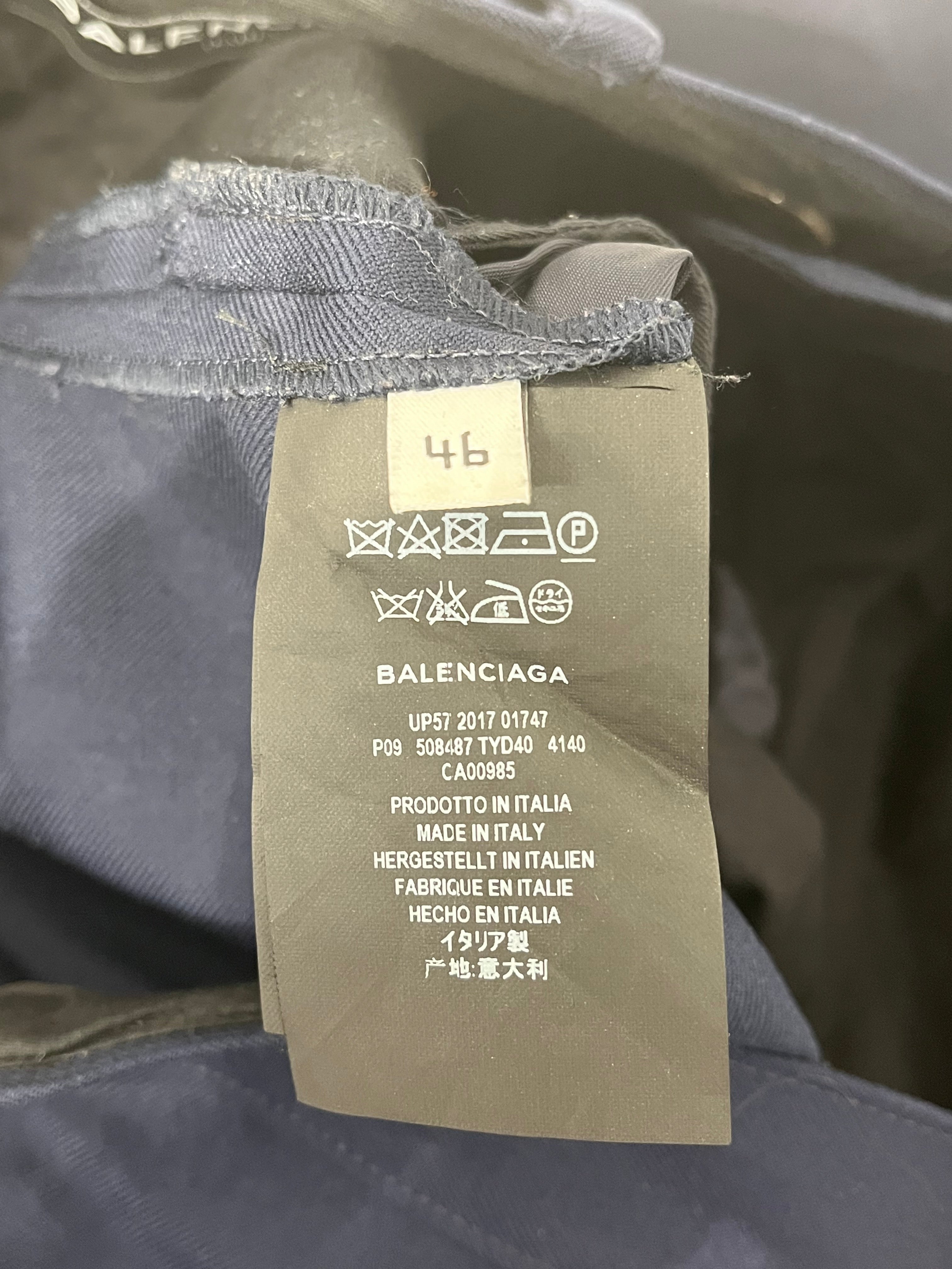 BALENCIAGA/Pants/46/Wool/NVY/SMALL FRONT POCKET FLAT FRONT view 6