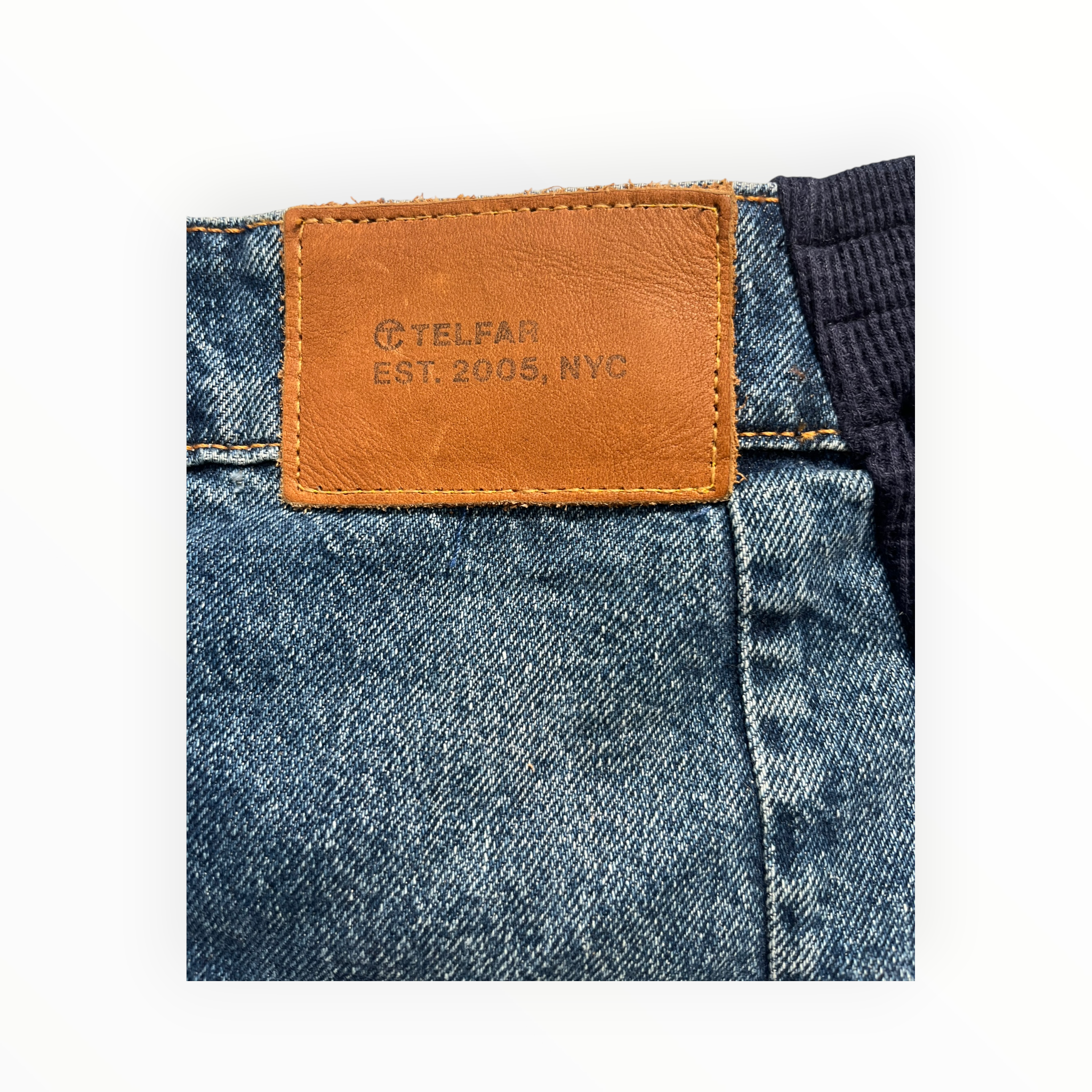 Telfar/Pants/L/Cotton/BLU/half denim hal sweatpant drpcr view 3