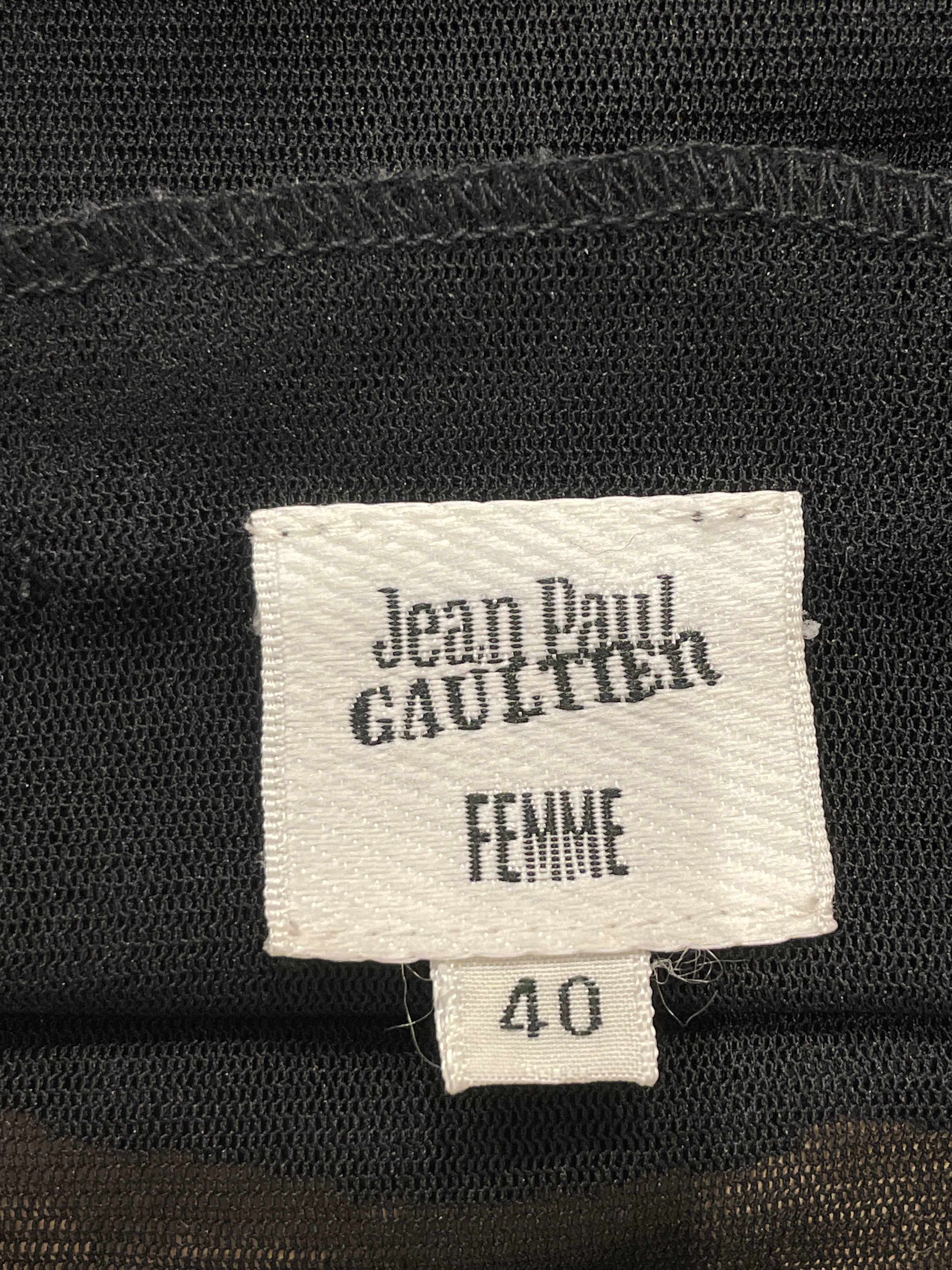 Jean Paul GAULTIER FEMME/T-Shirt/40/Cotton/BLK/SHEER/OFFSHOULDER view 3