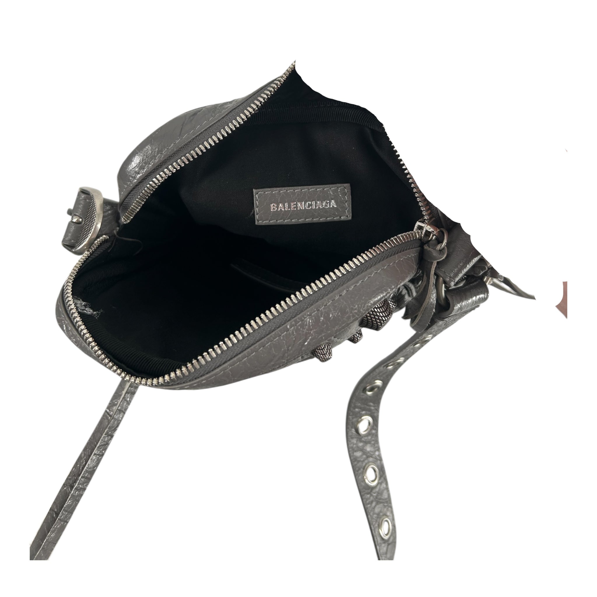 BALENCIAGA/Cross Body Bag/Leather/GRY/LA CAGOLE MENS CROSSBODY BAG view 6