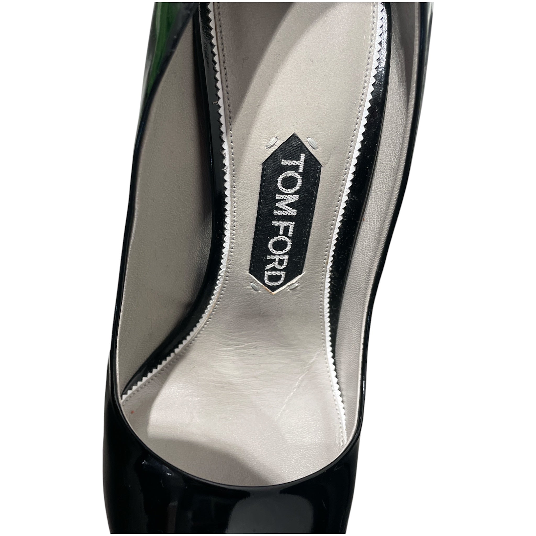 TOM FORD/Heels/EU 38.5/Leather/BLK/Patent Leather Silver Heel view 3